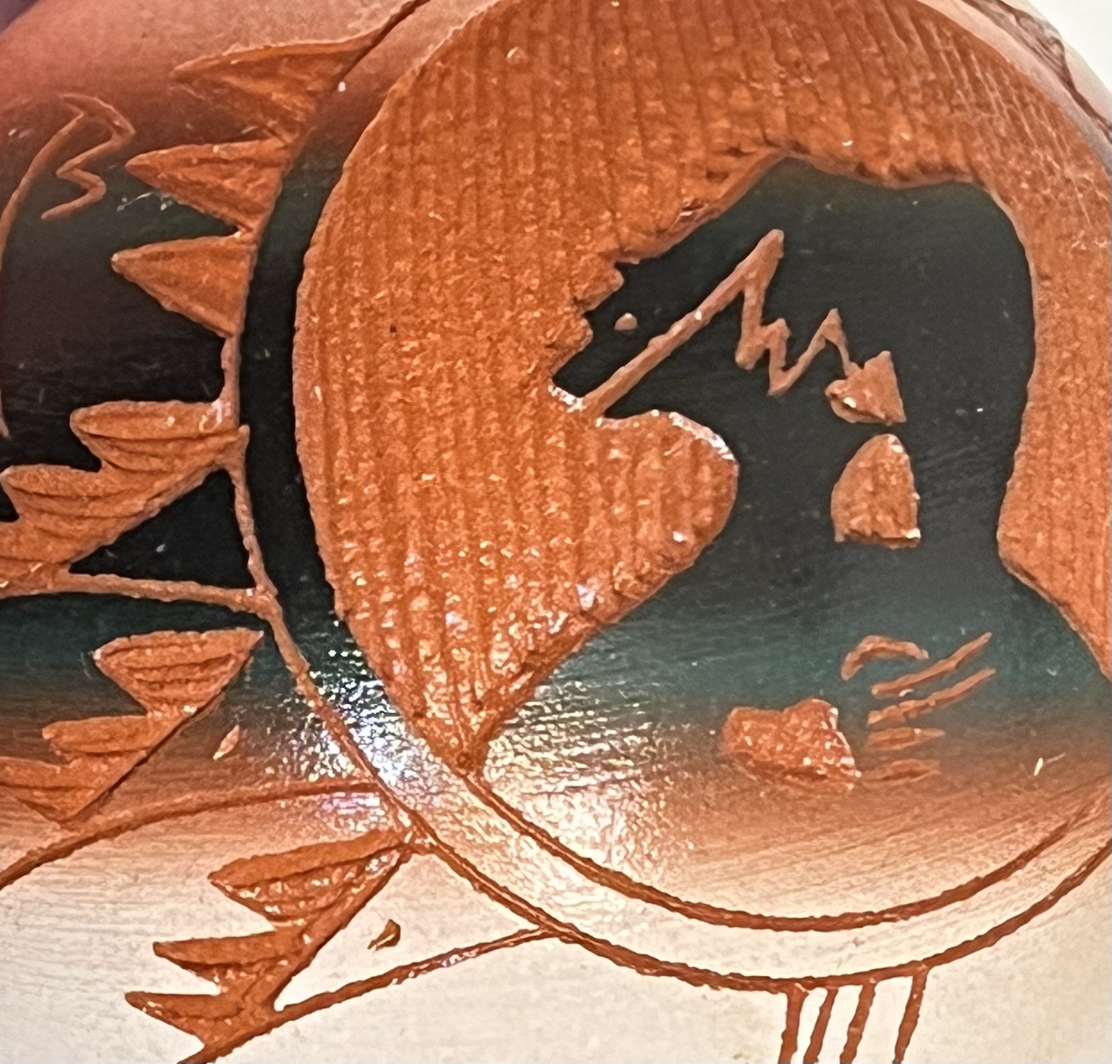 Mitchell Blackhorse Dine Hand-Crafted Native Wood Ornament, Bear Heartline, Claw