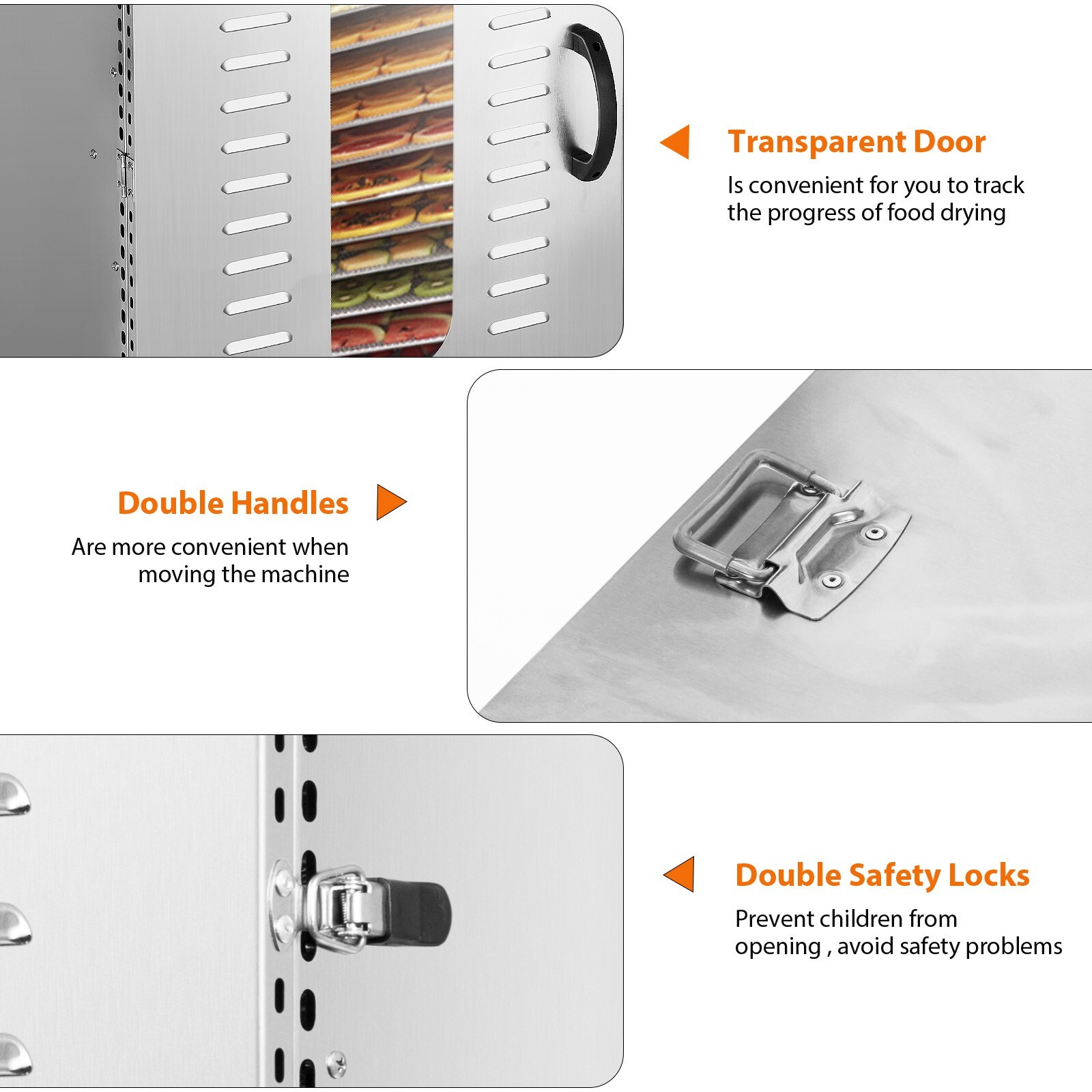 Commercial Dehydrator 20 Stainless Steel Trays Fruit Vegetable Food Dry Machine