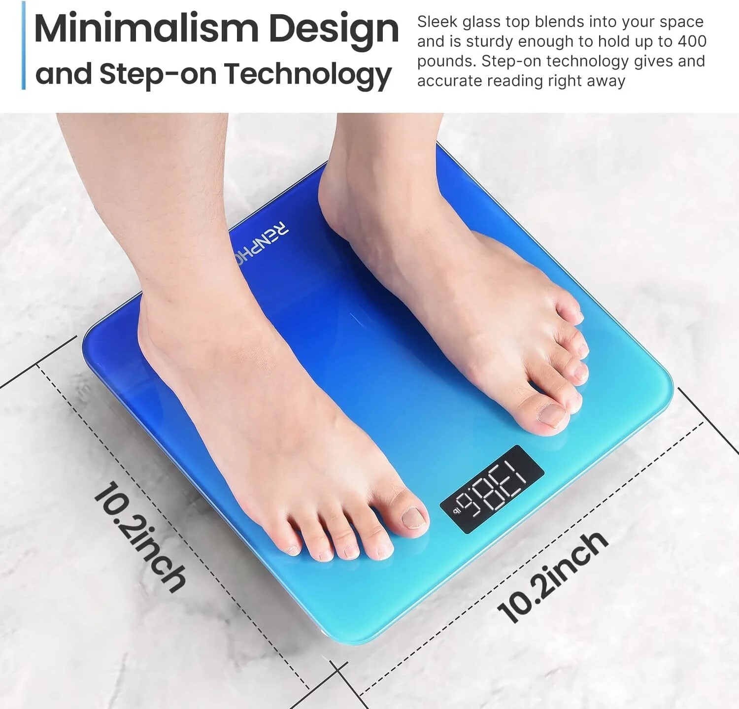 Digital Body Weight Bathroom Scale with Step-on Technology Battery Powered Gift