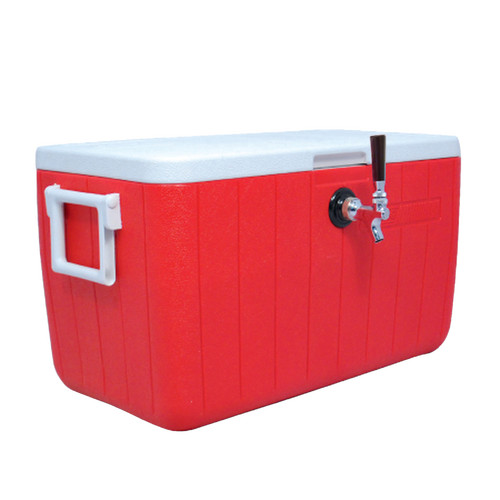 Jockey Box Cooler for Beer - 1 Faucet, 5/16'' x 120' Stainless Coils, 48qt