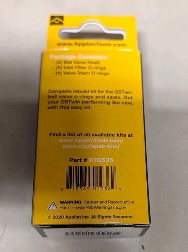 NEW APPION PART# KTG535 O-RINGS & SEALS COMPLETE REBUILD OF G5