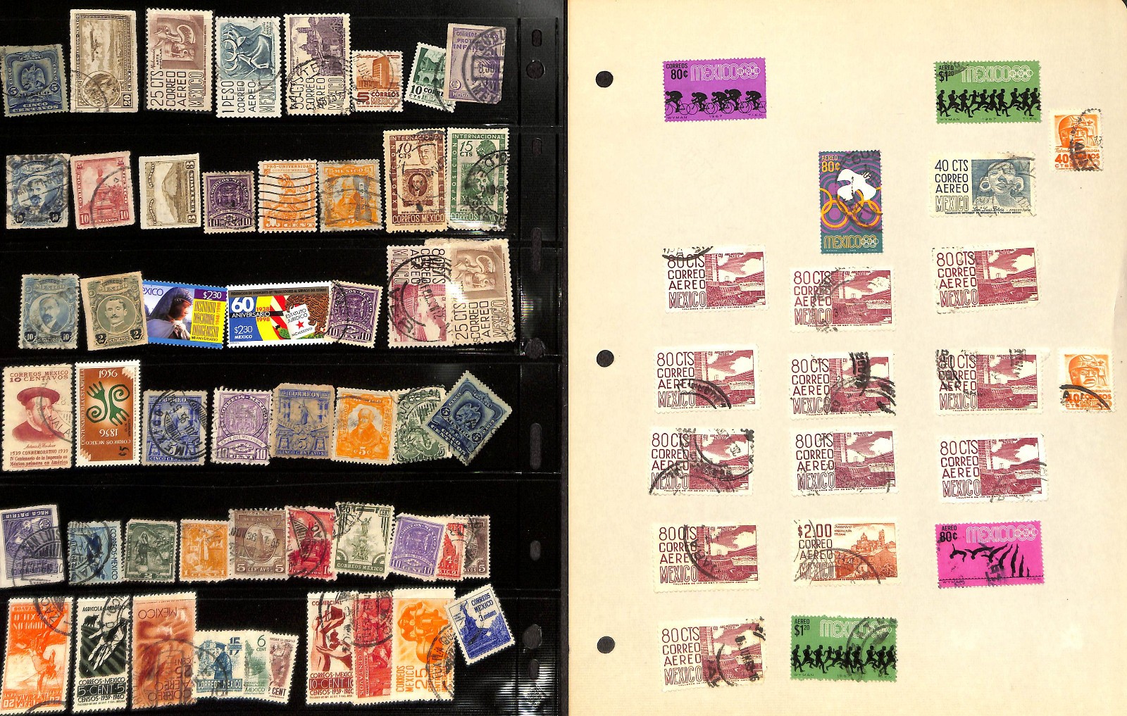 Mexico Stamp Collection on 18 Scott International Pages, 1856-1961 (BG)