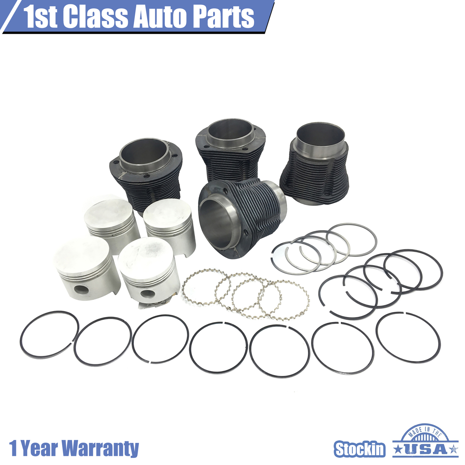 Engine Piston Cylinder Set w/ 85.5mm Std. fit VW Super Beetle Ghia Thing 1.6L