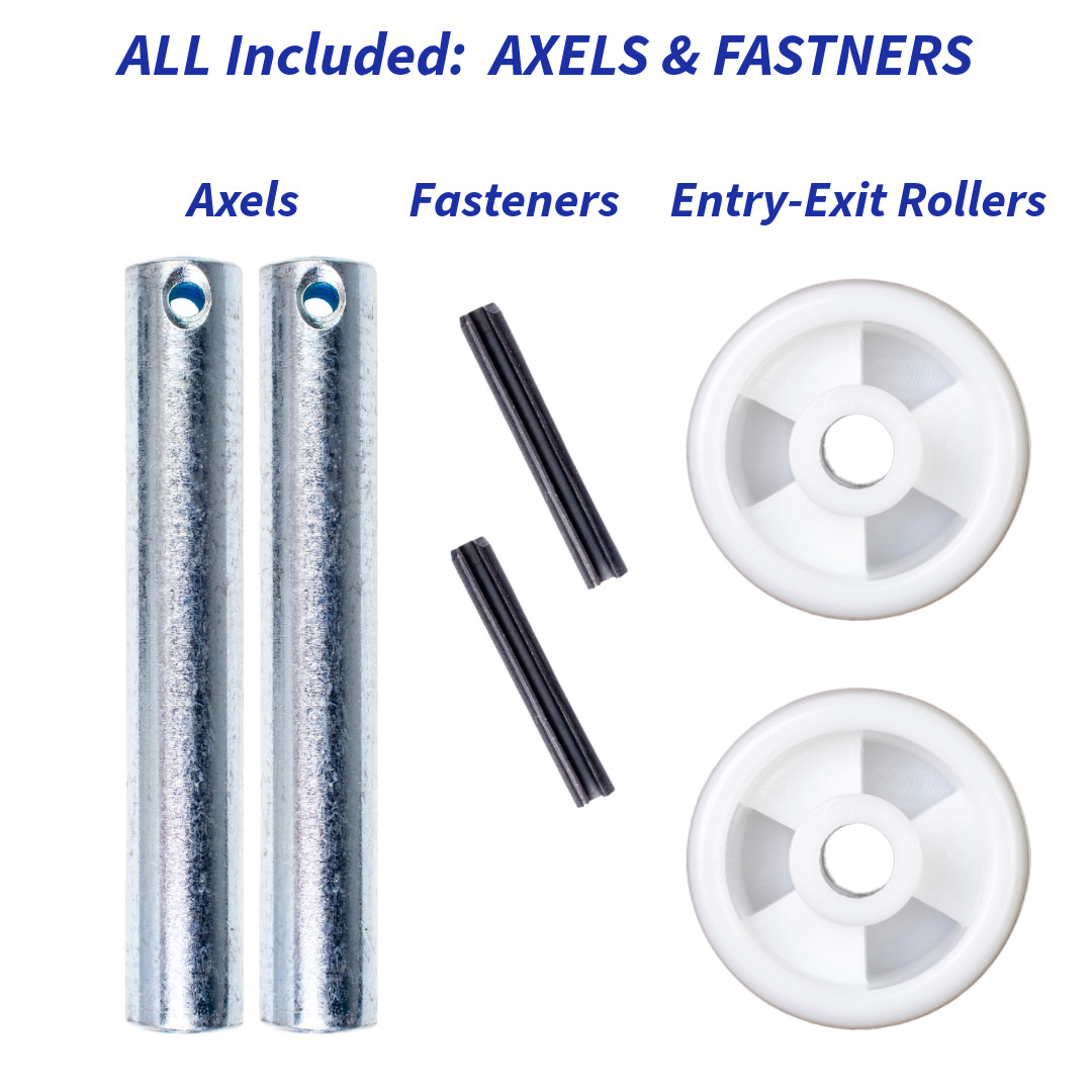 Pallet Jack/Truck Load Wheels Full Set with Axles and Rollers 3" x 3.75" Red