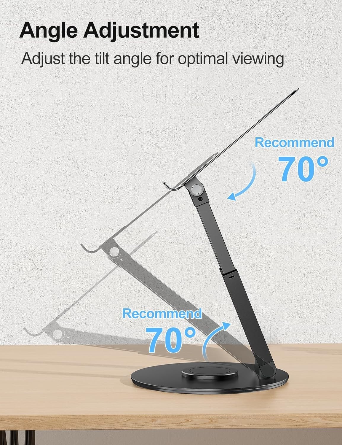 Adjustable Laptop Stand with 360° Rotation for Improved Posture and Space-Saving