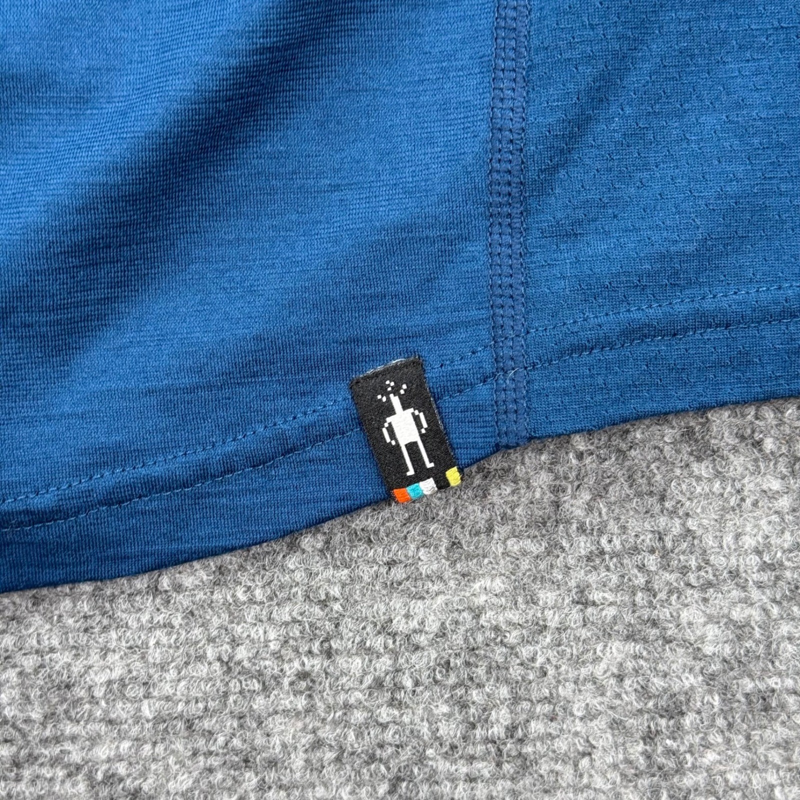 Smartwool Merino Sport 150 Short Sleeve Button Down Shirt Size Medium Blue Men's