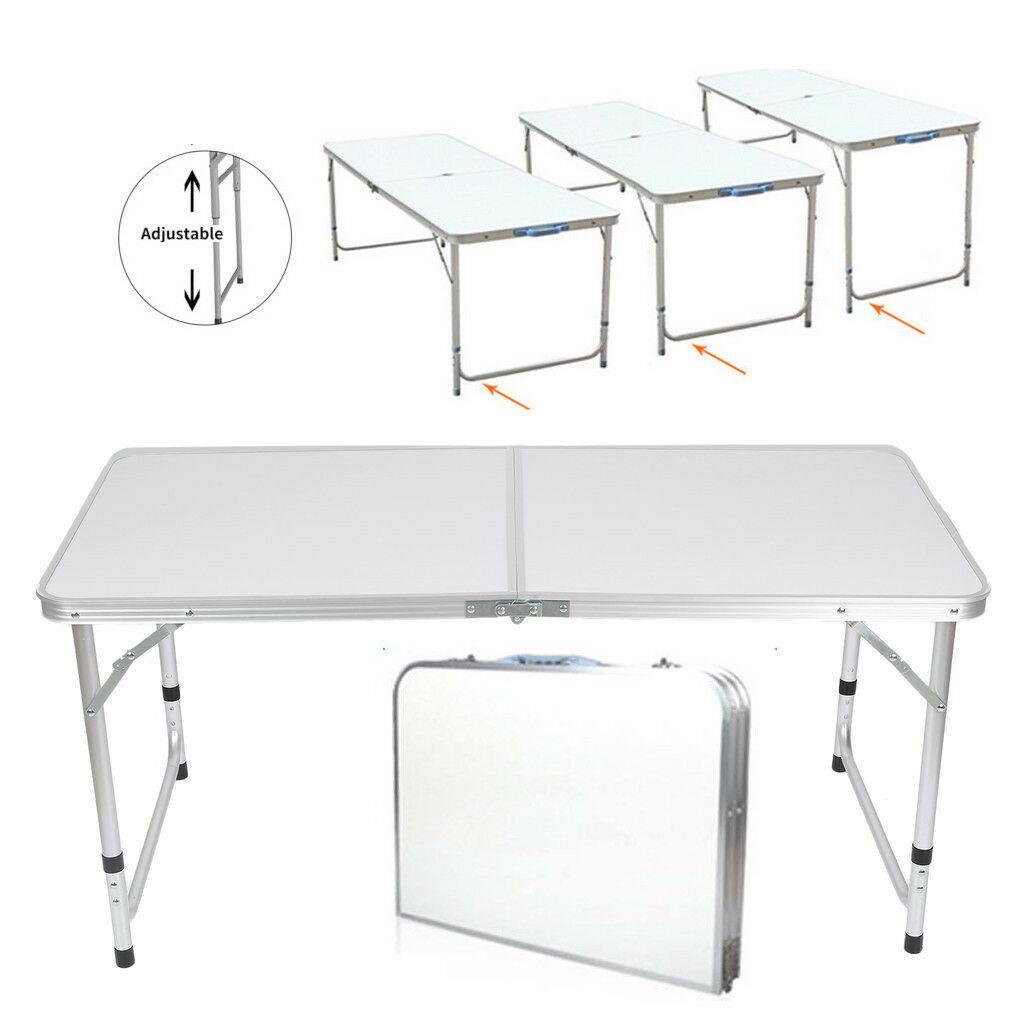 3'/ 4' / 6' Ft Aluminum Camping Folding Table Portable Office Camping Picnic BBQ
