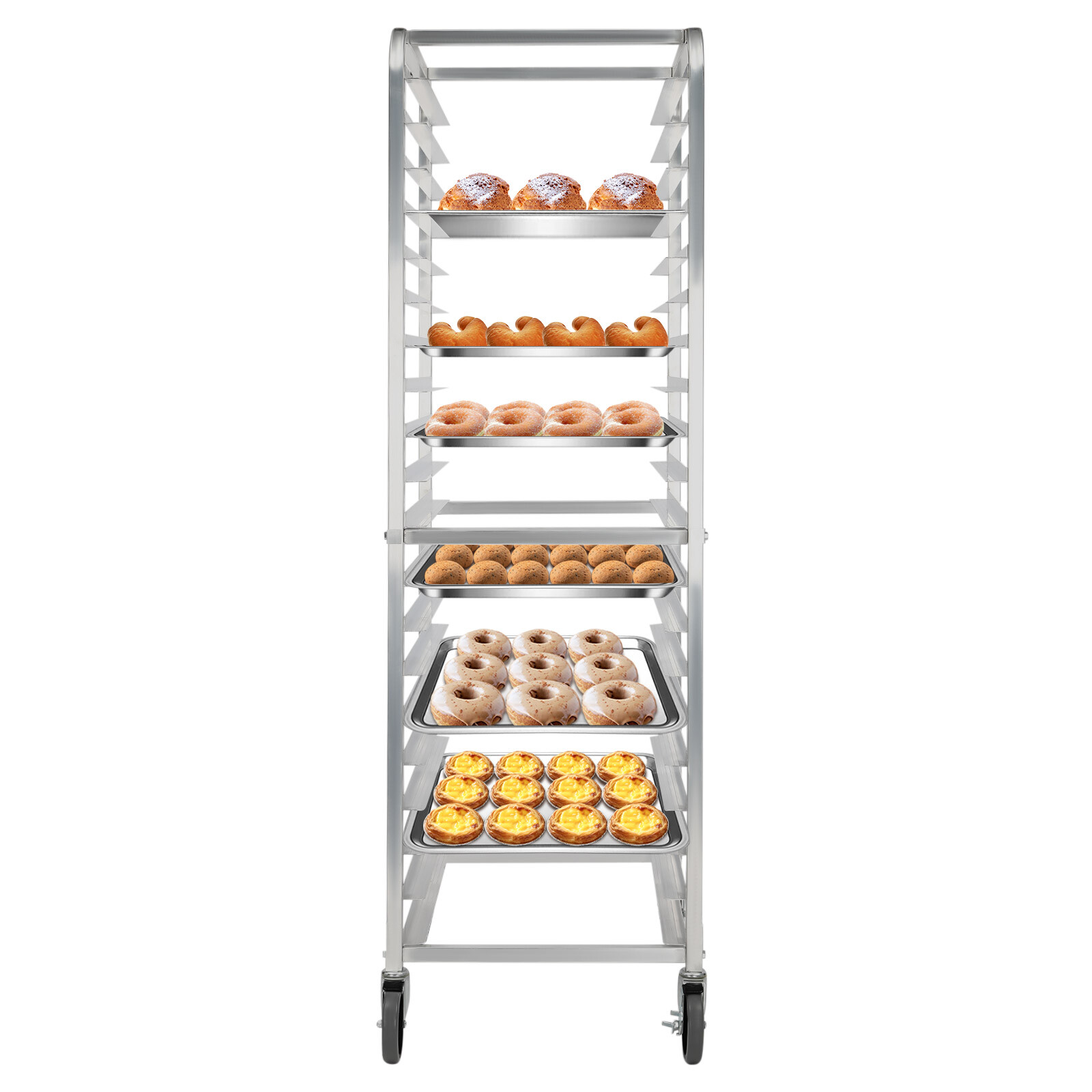 20-Tier Bakery Rack with 4 Wheels for Kitchen Bakery Restaurant Catering