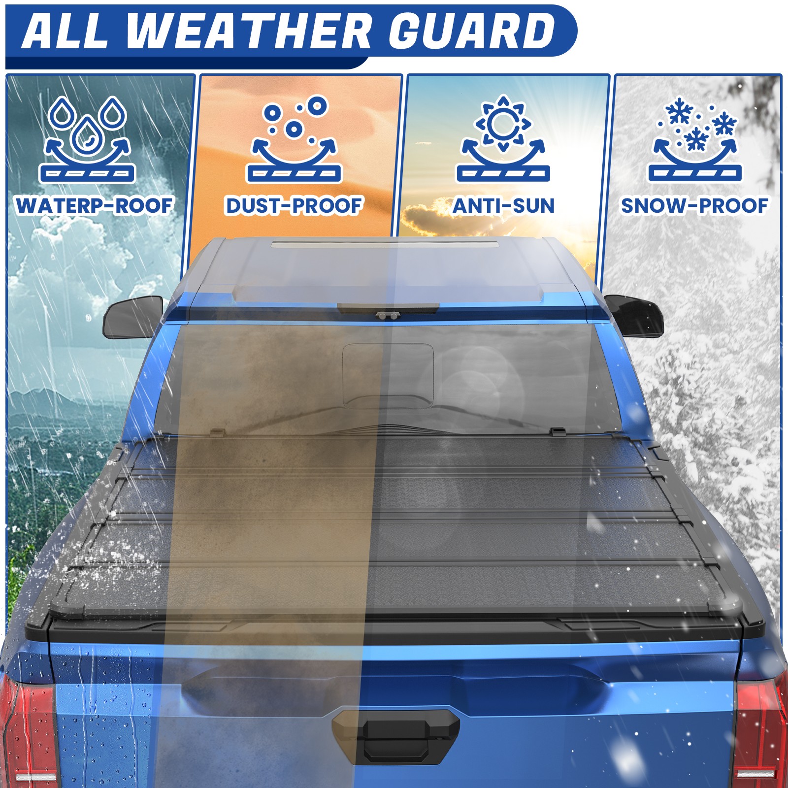 5.8FT Truck Tonneau Cover 4-Fold For 2009-2026 Ram 1500 Waterproof