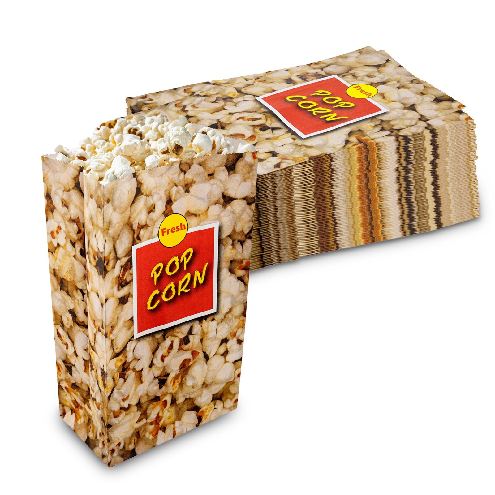 MT Products Paper Popcorn Bags for Party - 85 oz Popcorn Holders - Pack of 50