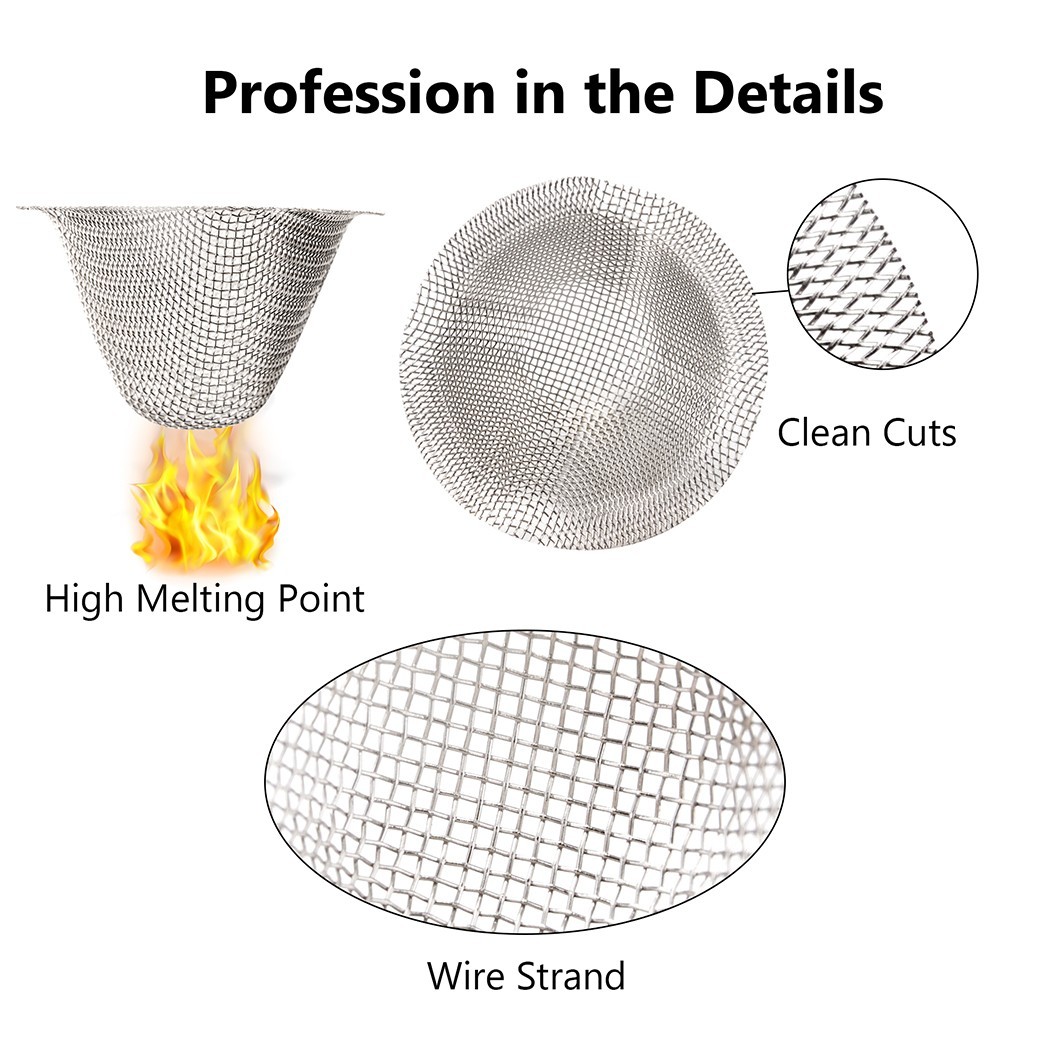 60Pc Bowl Screens for 14MM Glass Bowl Stainless Steel Adjustable Bowl Screens