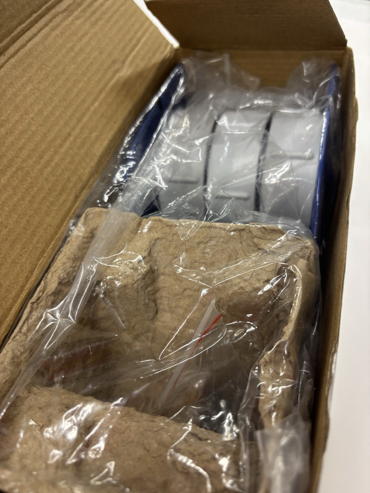 In-Line 3" Multi-Roll Table-Top Tape Dispenser Holds Up to 3 1" Tape Rolls Blue