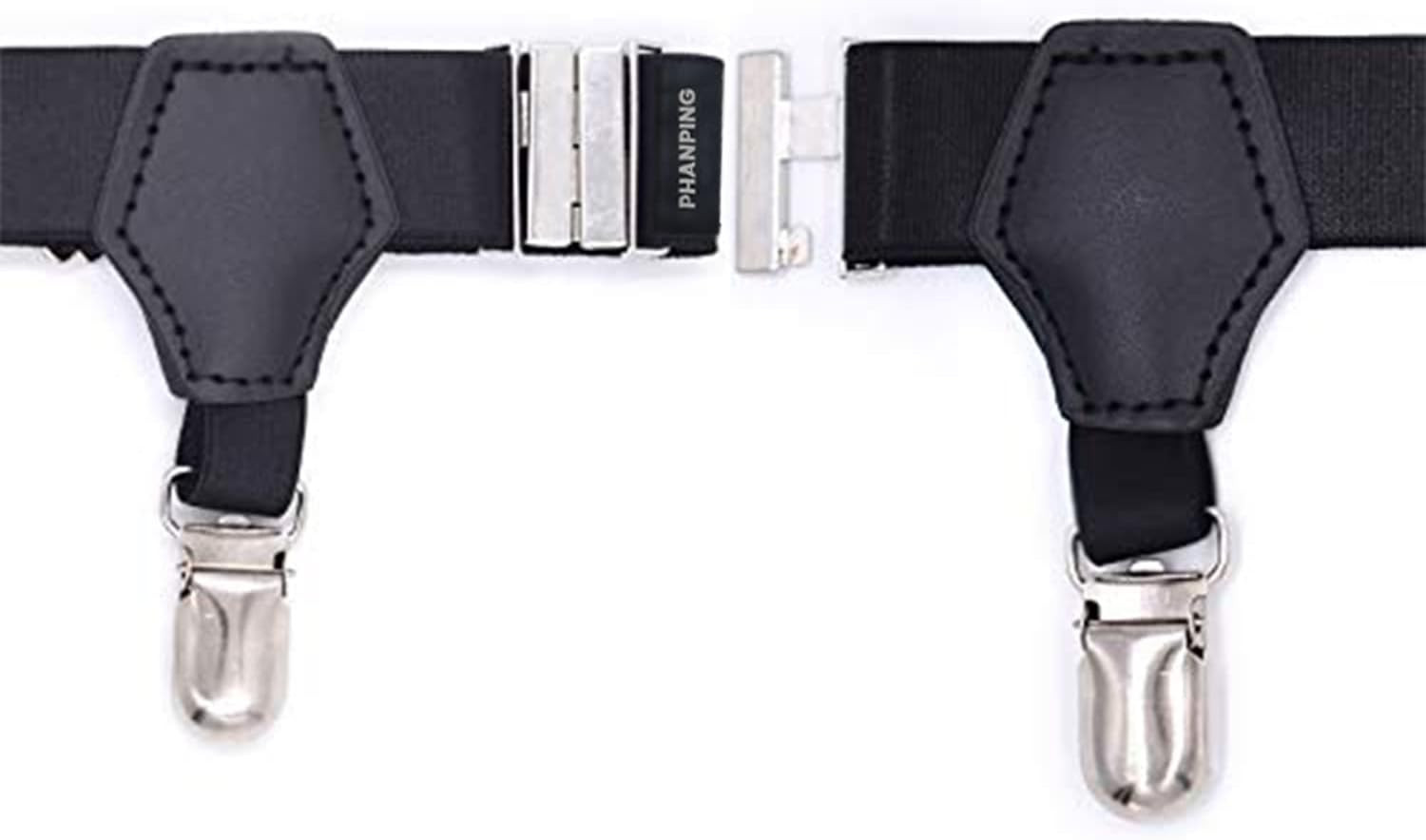 Men’s Sock Garters Adjustable 2Pack Elastic Leg Belt Sturdy Metal Clip Suspender