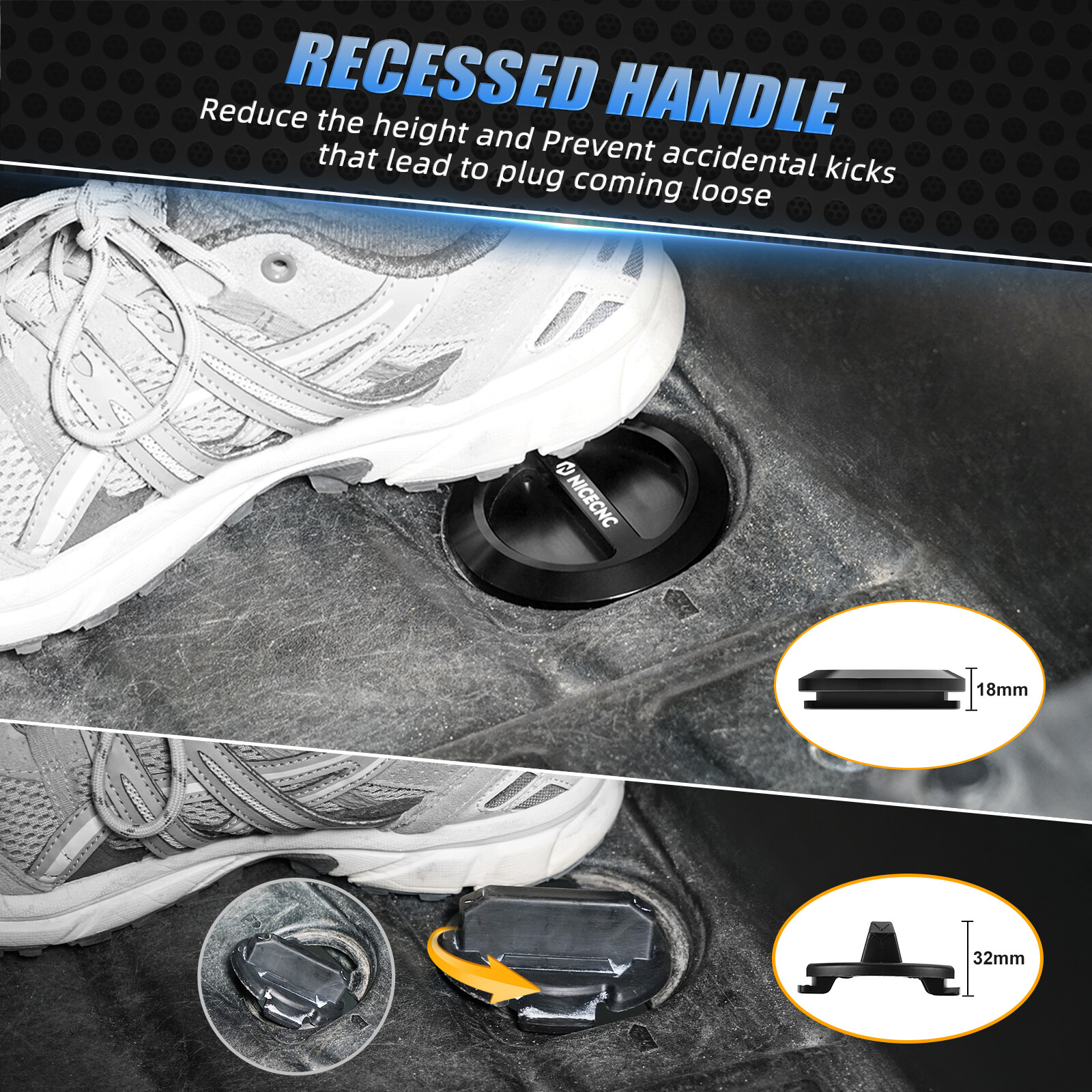 NICECNC 1Pair Floor Drain Plugs For Polaris RZR XP 1000 2014-2023 #5414694