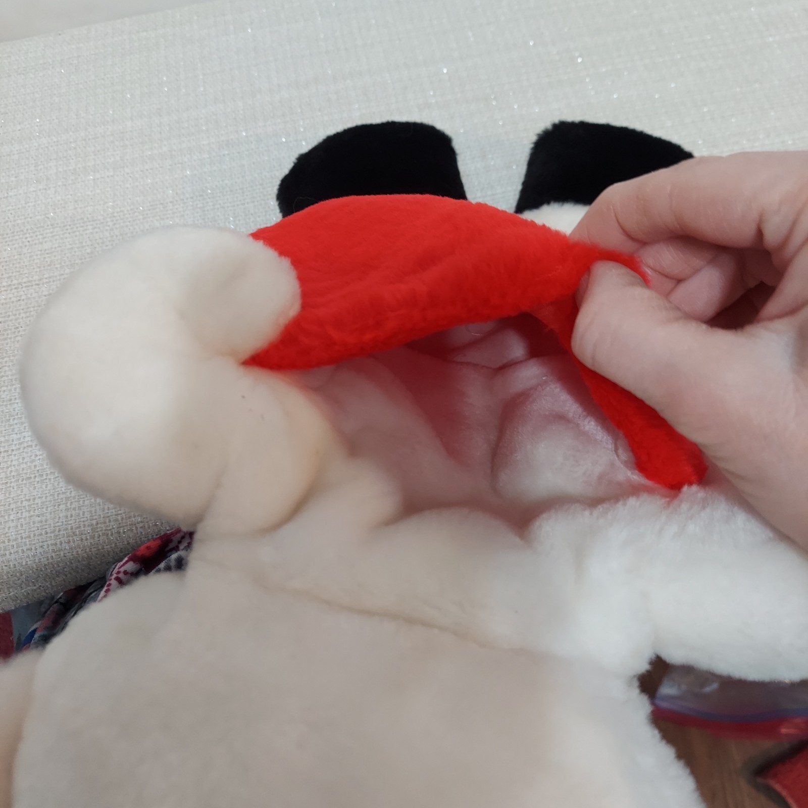 Vintage Santas Best 20" White Teddy Bear 1980s Christmas 3D Stocking Plush