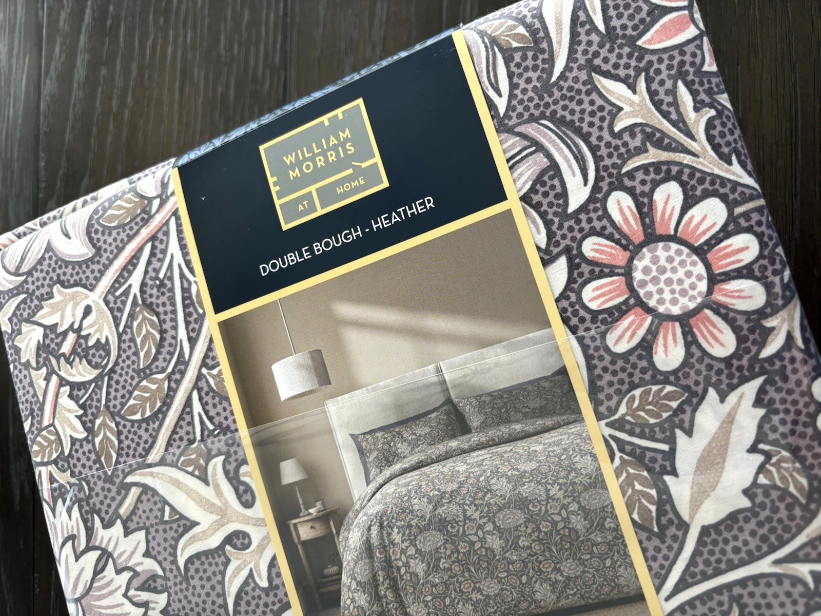 William MORRIS & CO King Duvet Set Double Bough Heather 100% Cotton Purple Pink