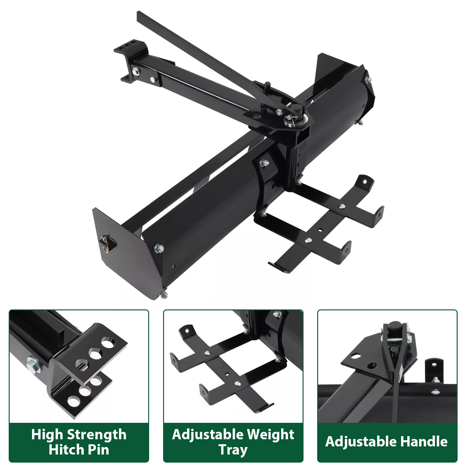 40" Steel Adjustable Behind Box Scraper For Lawn Garden Tractors