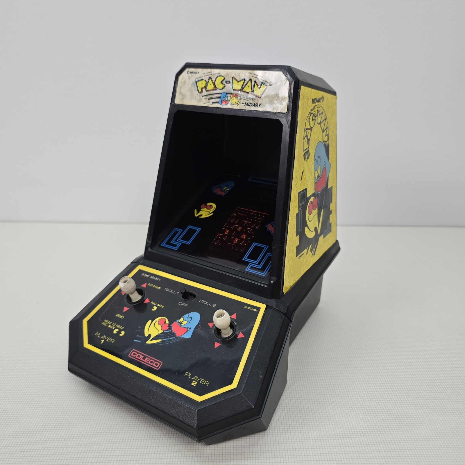 Vintage 1981 Tabletop Pac-Man Arcade Game by Midway's Coleco Works Perfect