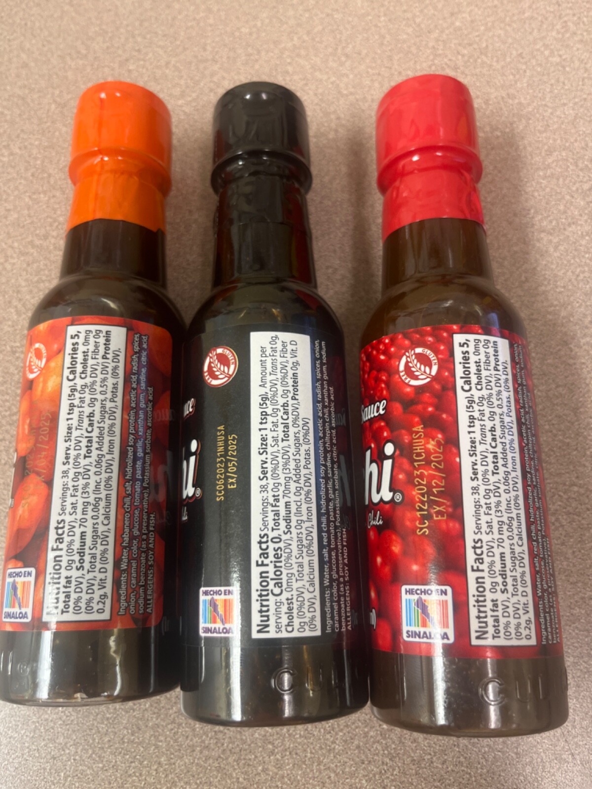 Culichi hot sauces. Chiltepin negra, Chiltepin roja, Habanero 3 bottles included