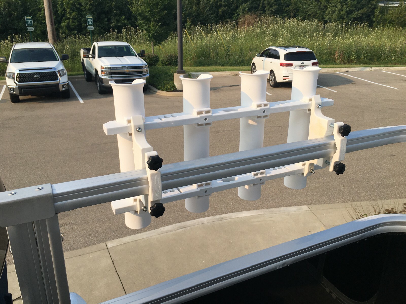 Fishing Rod Holder CLAMP2 Pontoon SeaDoo Switch ATV UTV Golf Cart Brush Rail