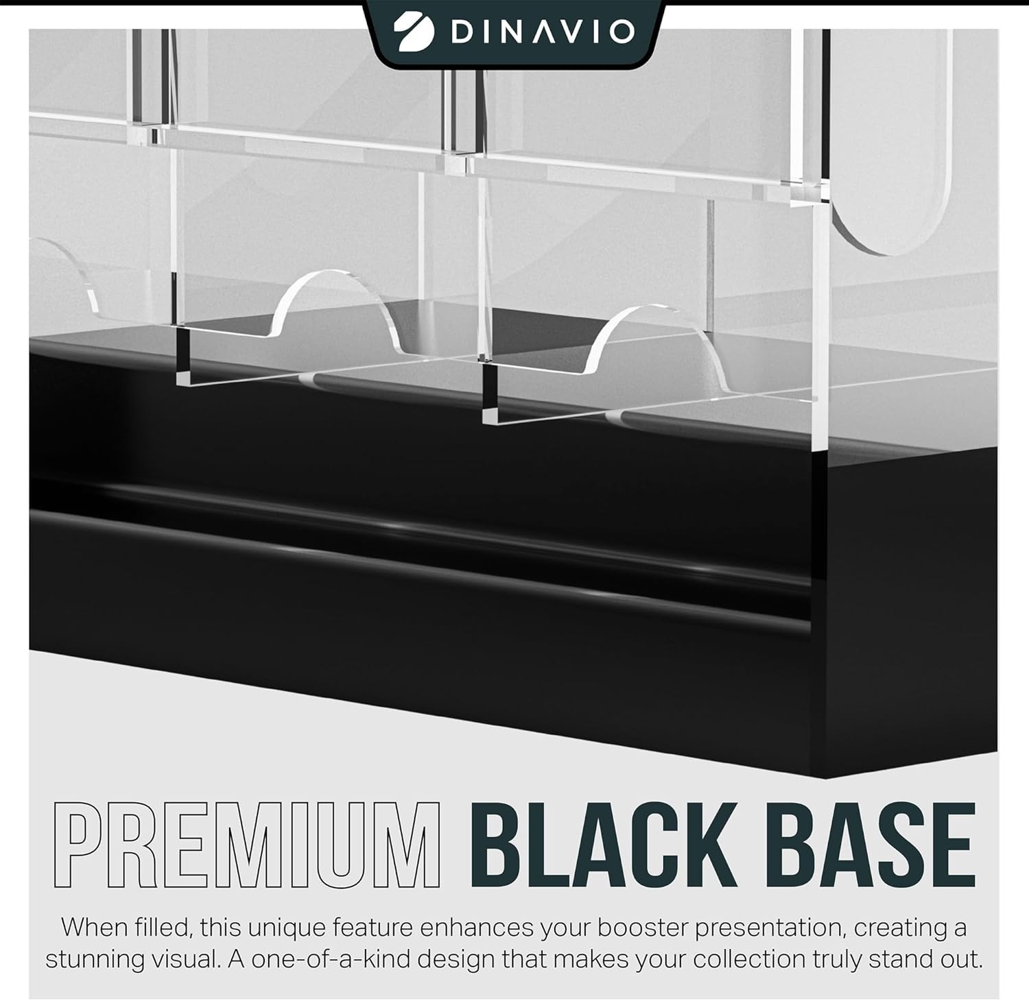 6-Slot Booster Pack Dispenser Acrylic with Black Base - Stackable