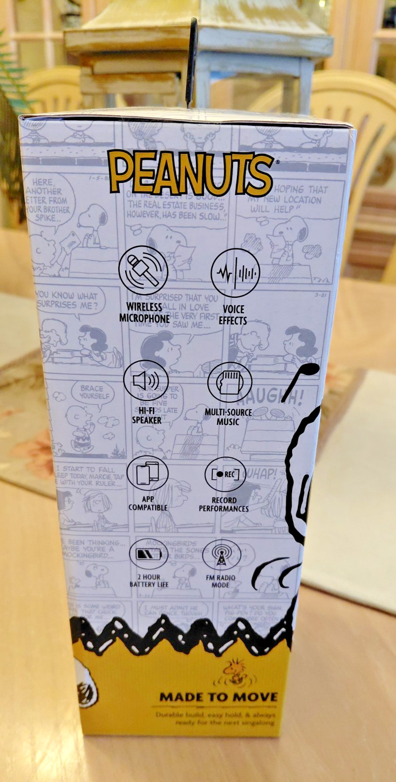 PEANUTS SNOOPY WIRELESS KARAOKE MICROPHONE BLUETOOTH SPEAKER SOUND EFFECTS NEW