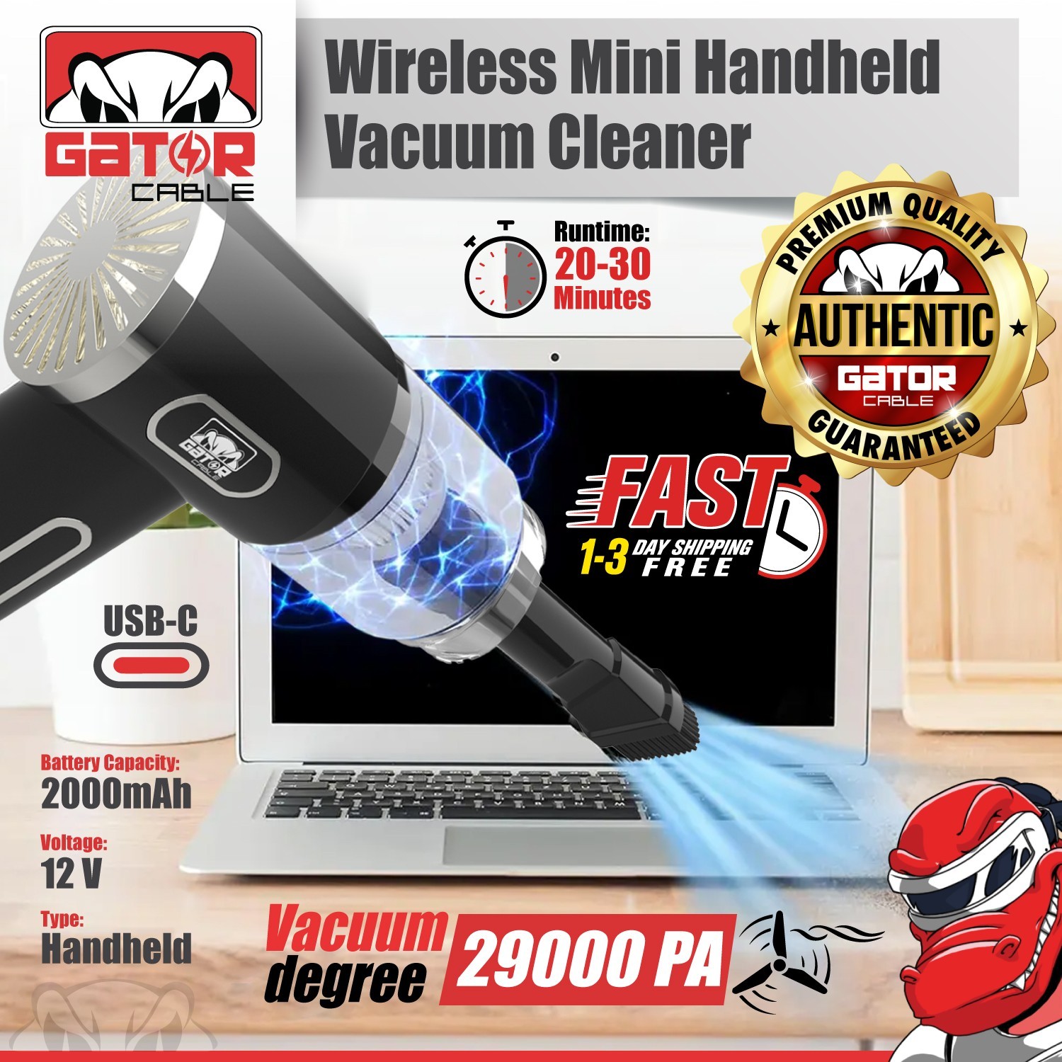 Cordless Handheld Vacuum Cleaner Small Mini Portable Car Auto Home Wireless 120W