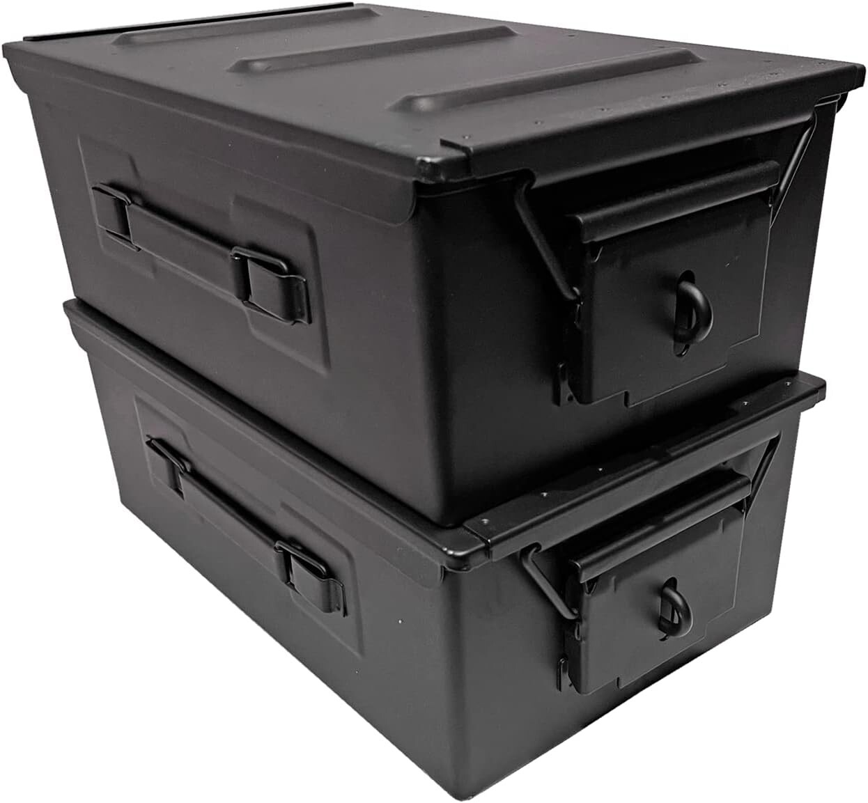 Heavy Duty Metal Ammo Can, Tactical Waterproof Lockable Ammo Crate, ( Black )
