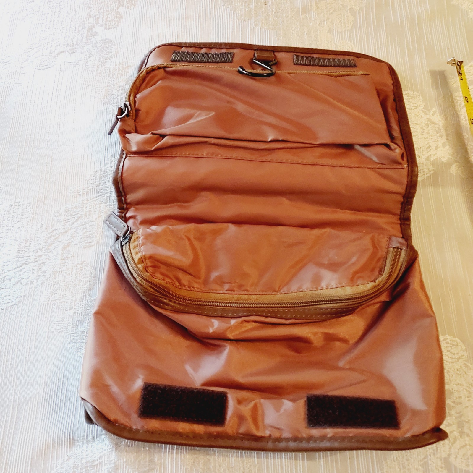 Chaps Ralph Lauren Toiletry Canvas Leather Trim Hang Travel Bag Mens Womens Vtg