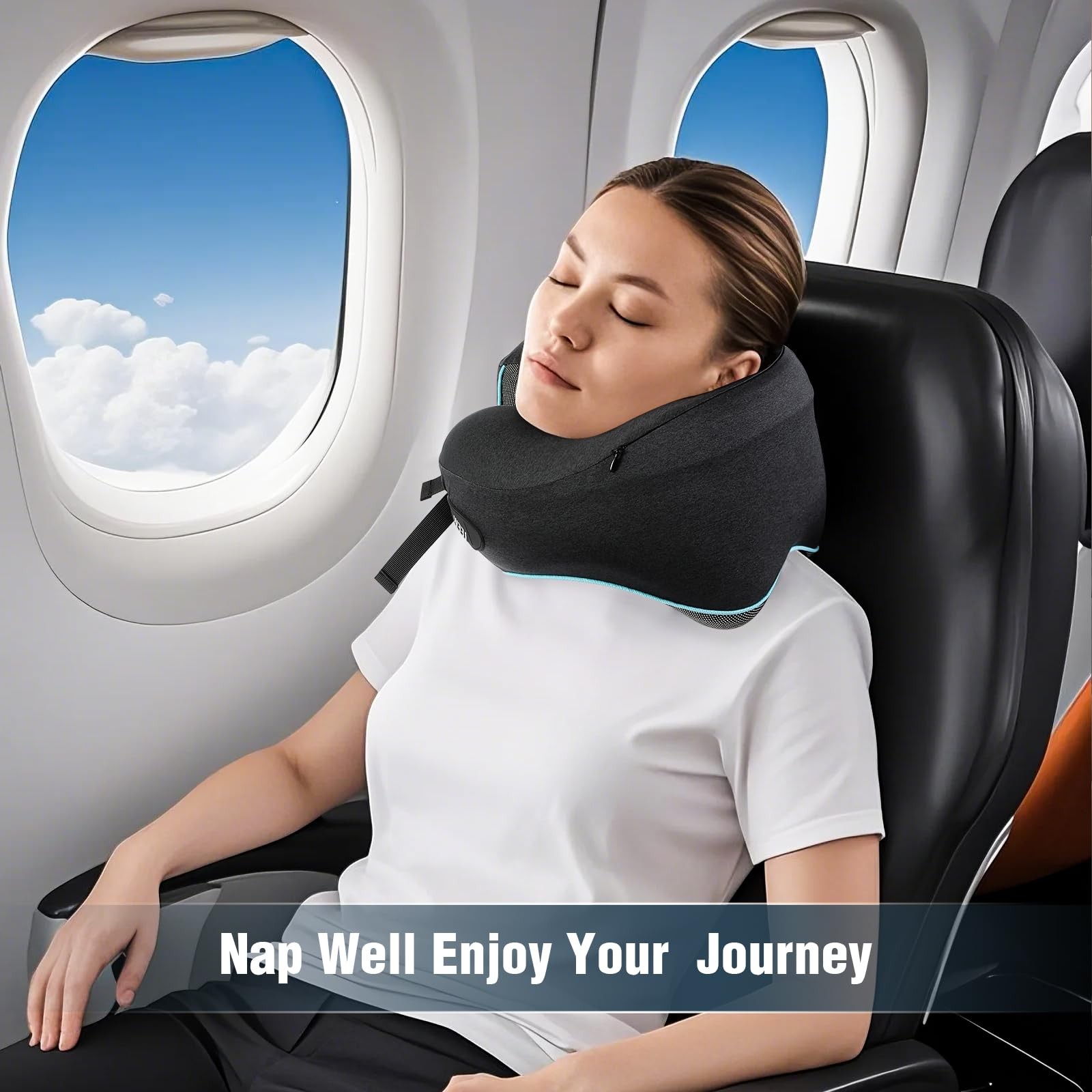 Neck Pillow for Traveling, Travel Neck Pillow for Airplane Memory Medium Size