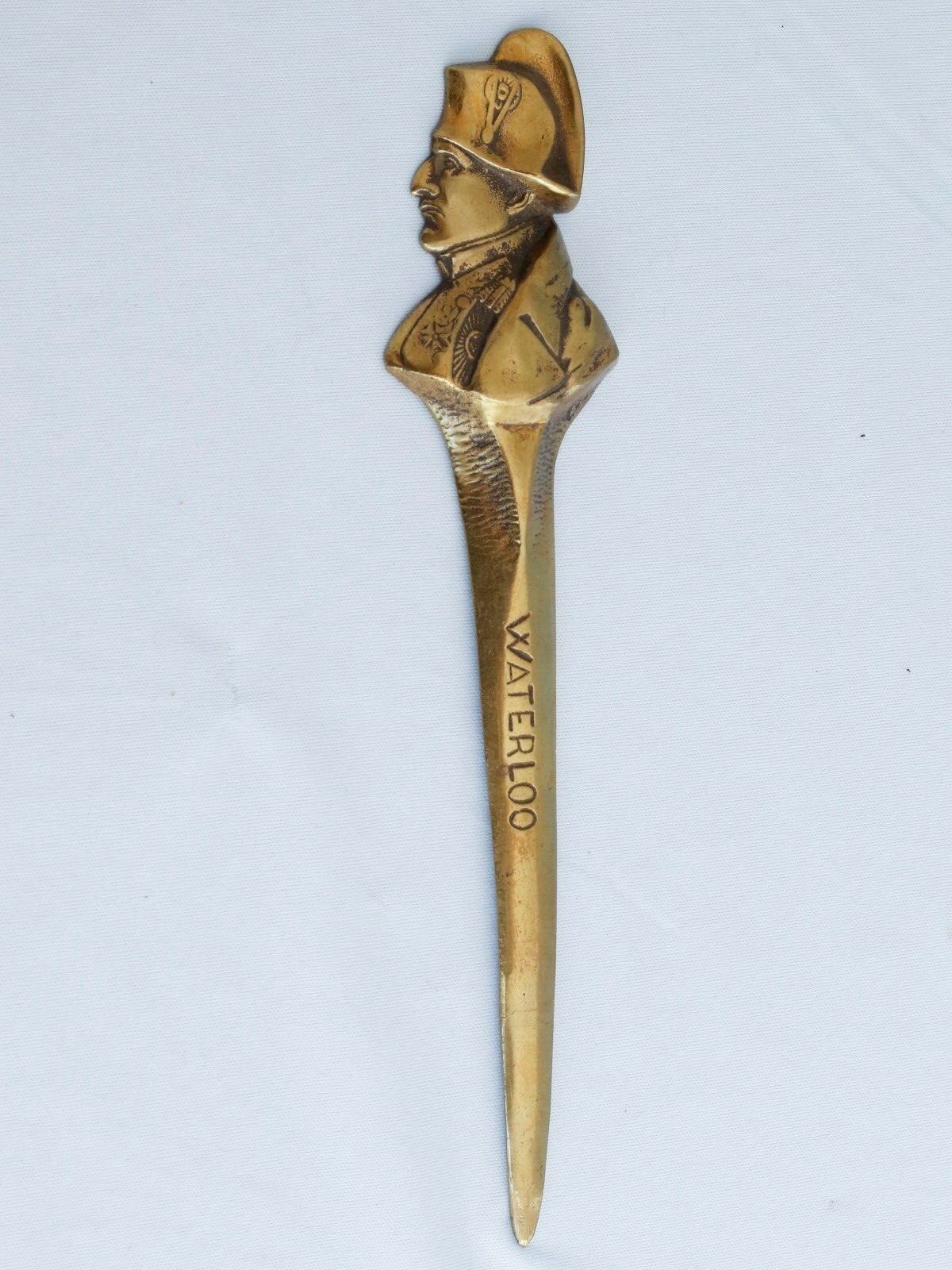 Vintage Brass French Emperor Napoleon Bonaparte Waterloo Souvenir Letter Opener