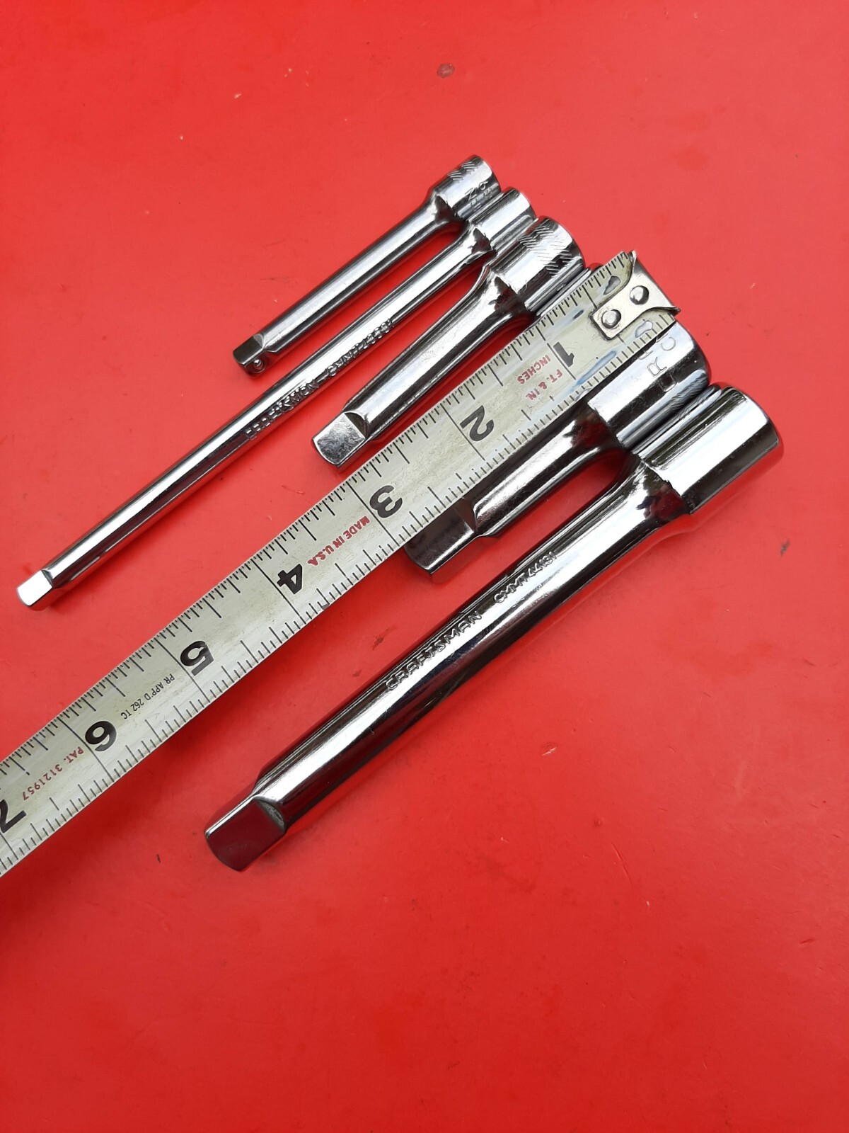 NEW CRAFTSMAN TOOLS 6 Piece 3" & 6" Ratchet Socket Extension Set 1/4" 3/8" 1/2"