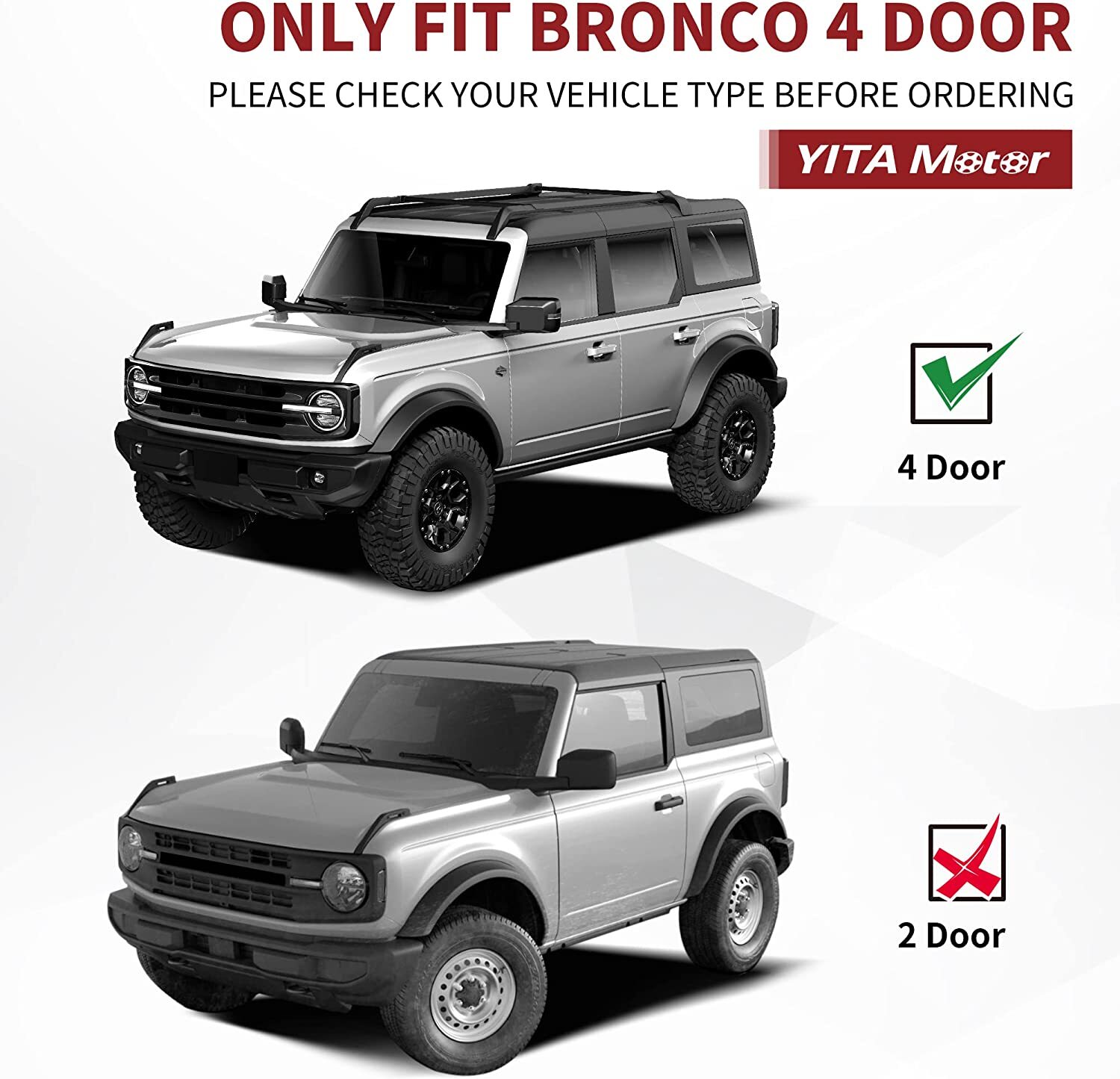 4.5'' Drop Running Boards for 2021-2024 Ford Bronco 4 Door Side Steps Nerf Bars