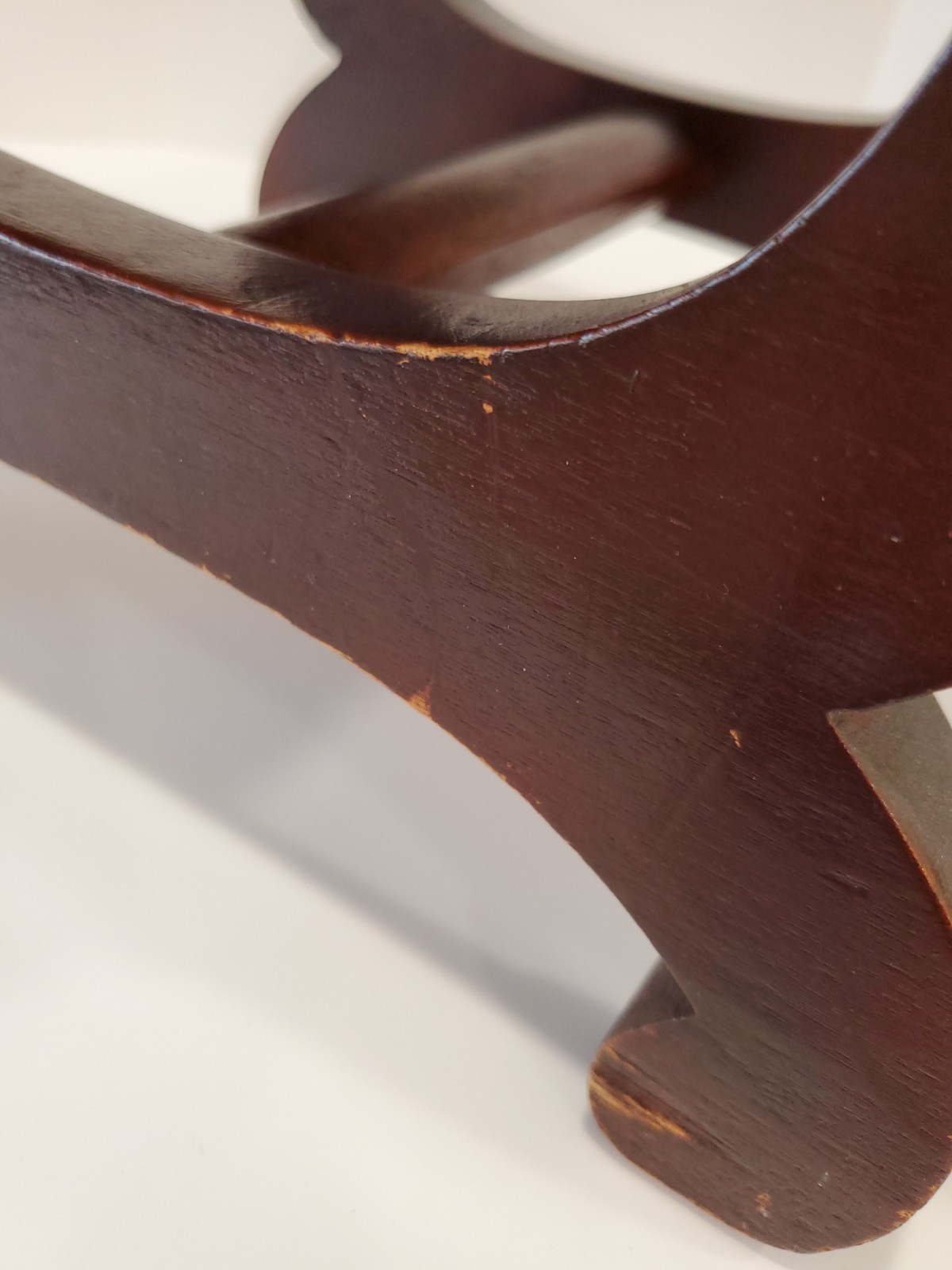 Vintage Needlepoint Foot Stool Ottoman Floral Burgundy Mahogany base