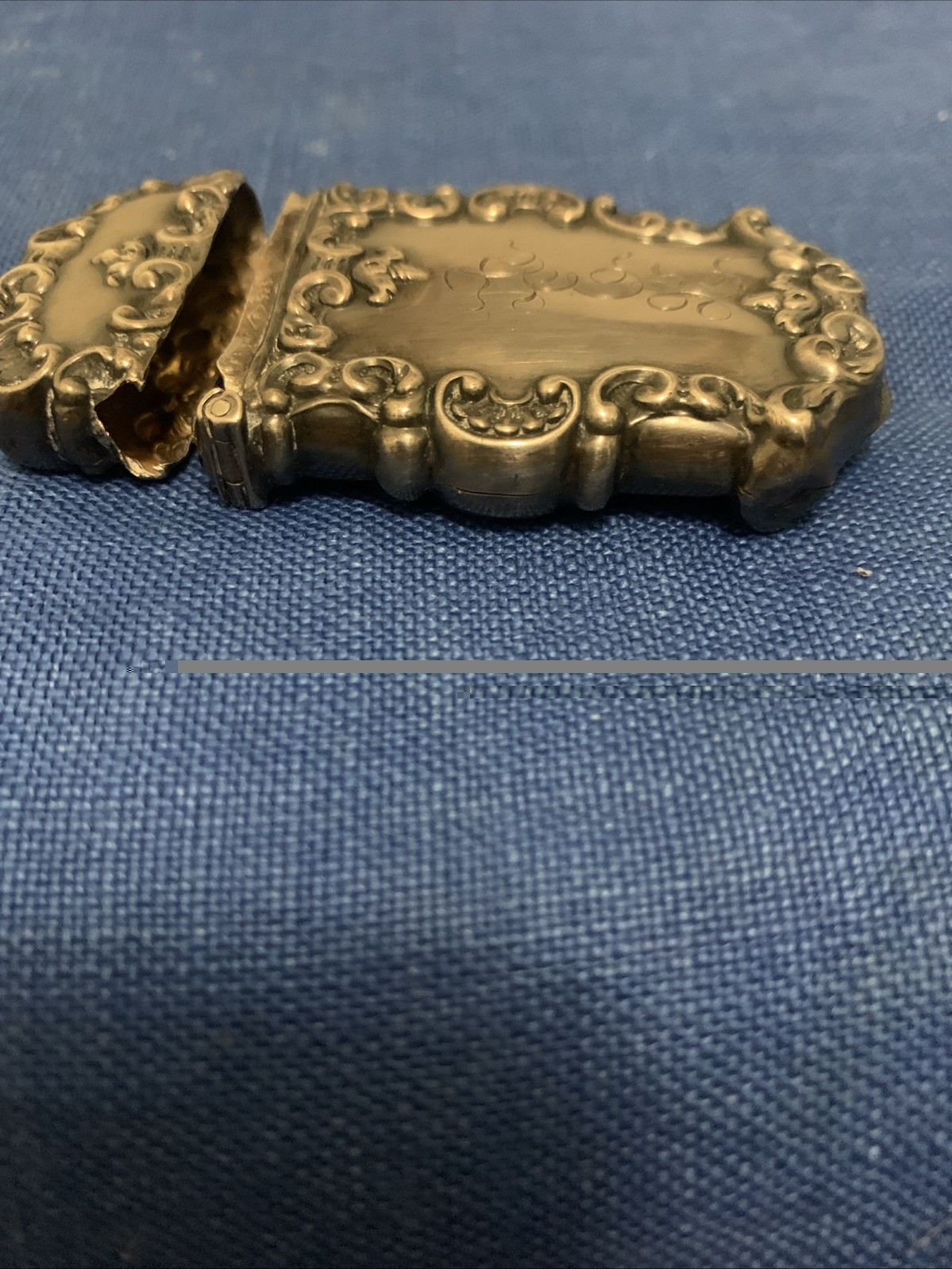 Antique Sterling Silver Match Safe Vesta Case Art Nouveau Circa 1900