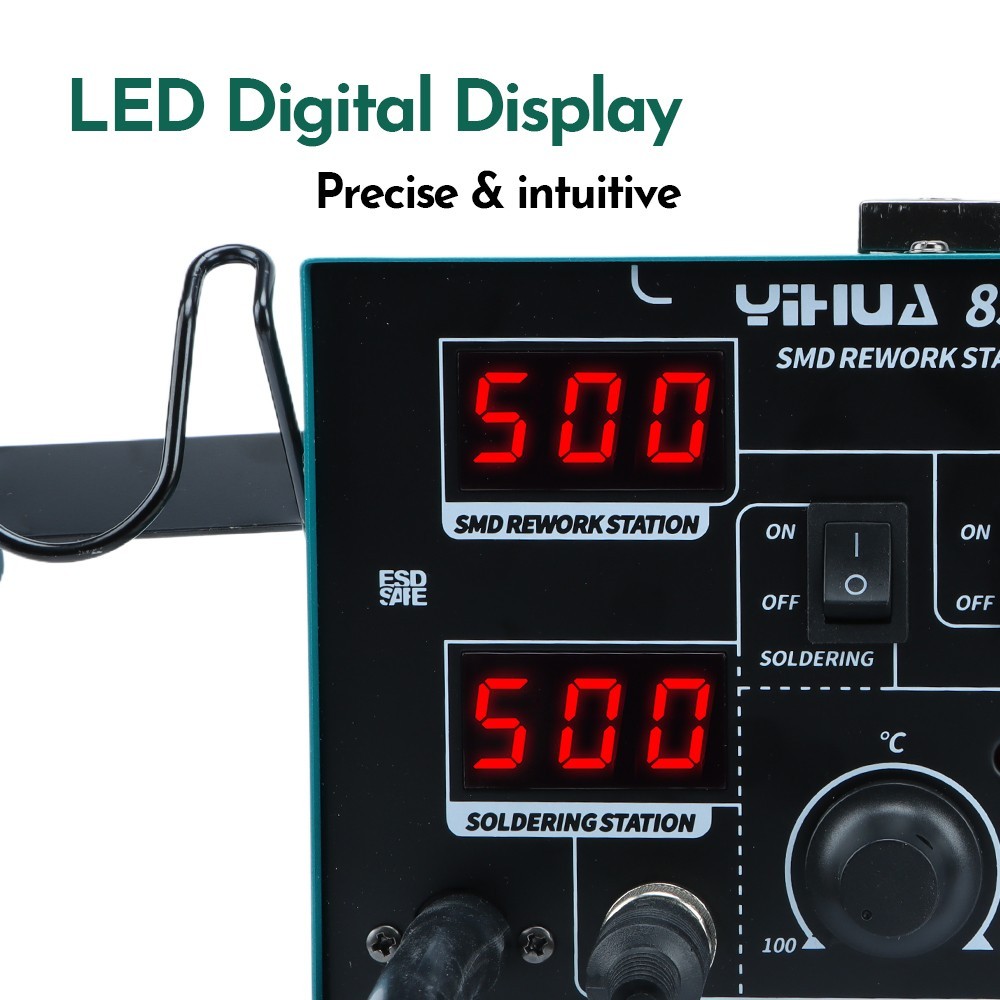 YIHUA 852D+ Air Pump Hot Air Rework Station Digital Soldering Station Kit