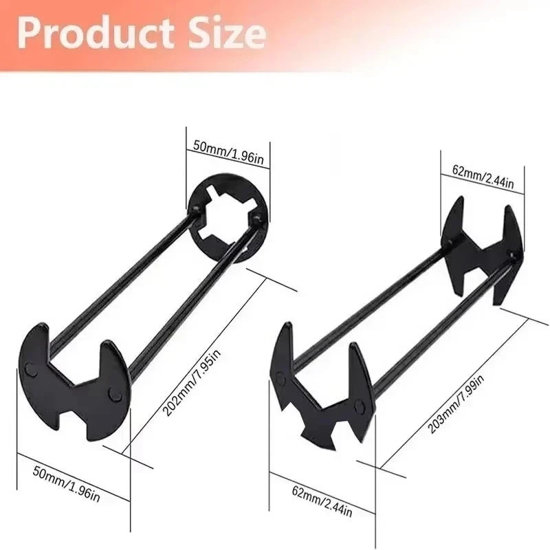 Multifunctional Sink Wrench Set, 2-Pack Basin and Faucet Wrench Tool with Fou///
