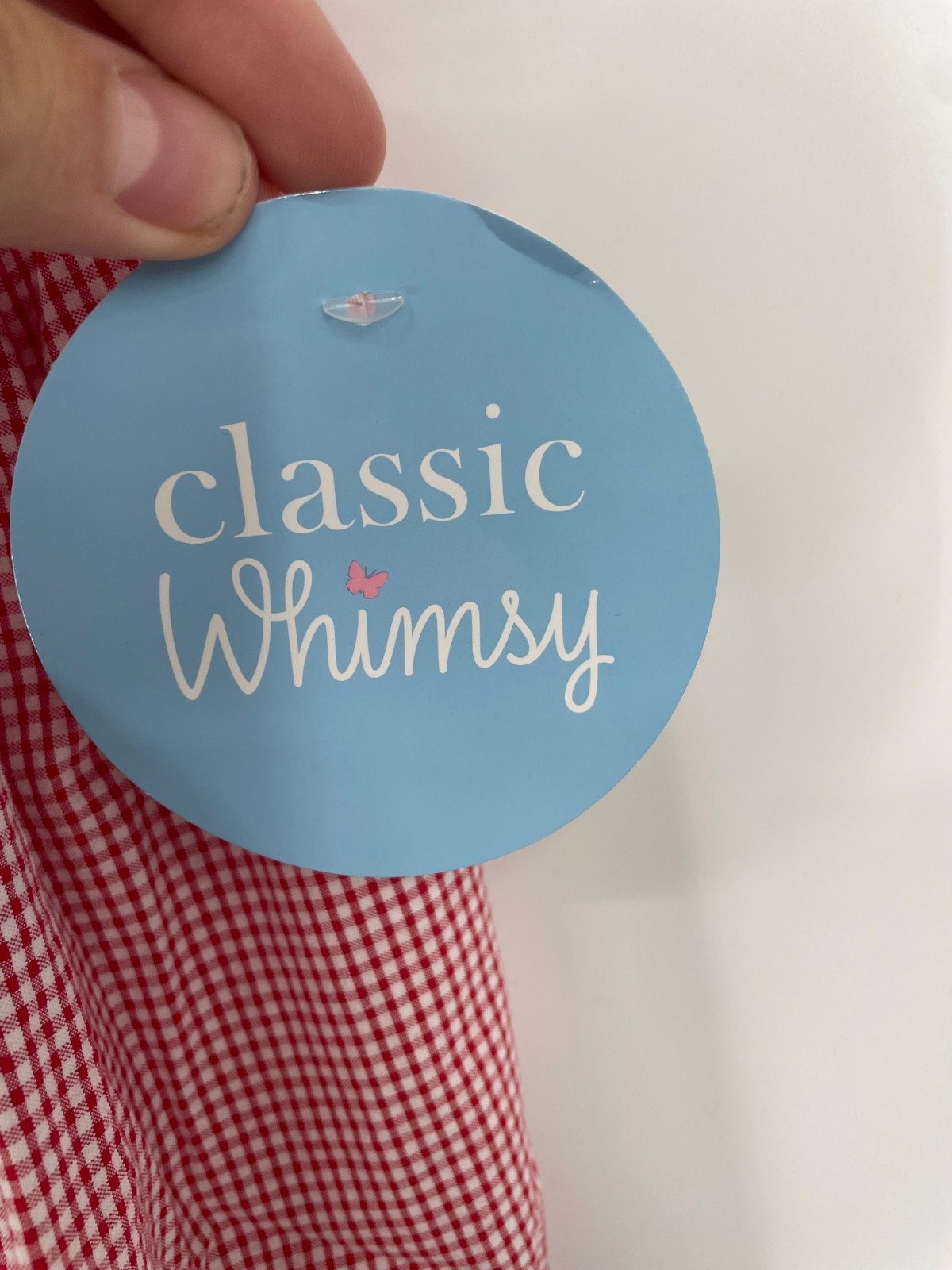 Classic Whimsy Girls Strawberry Smocked Dress Size 18 mo Red Gingham NWT