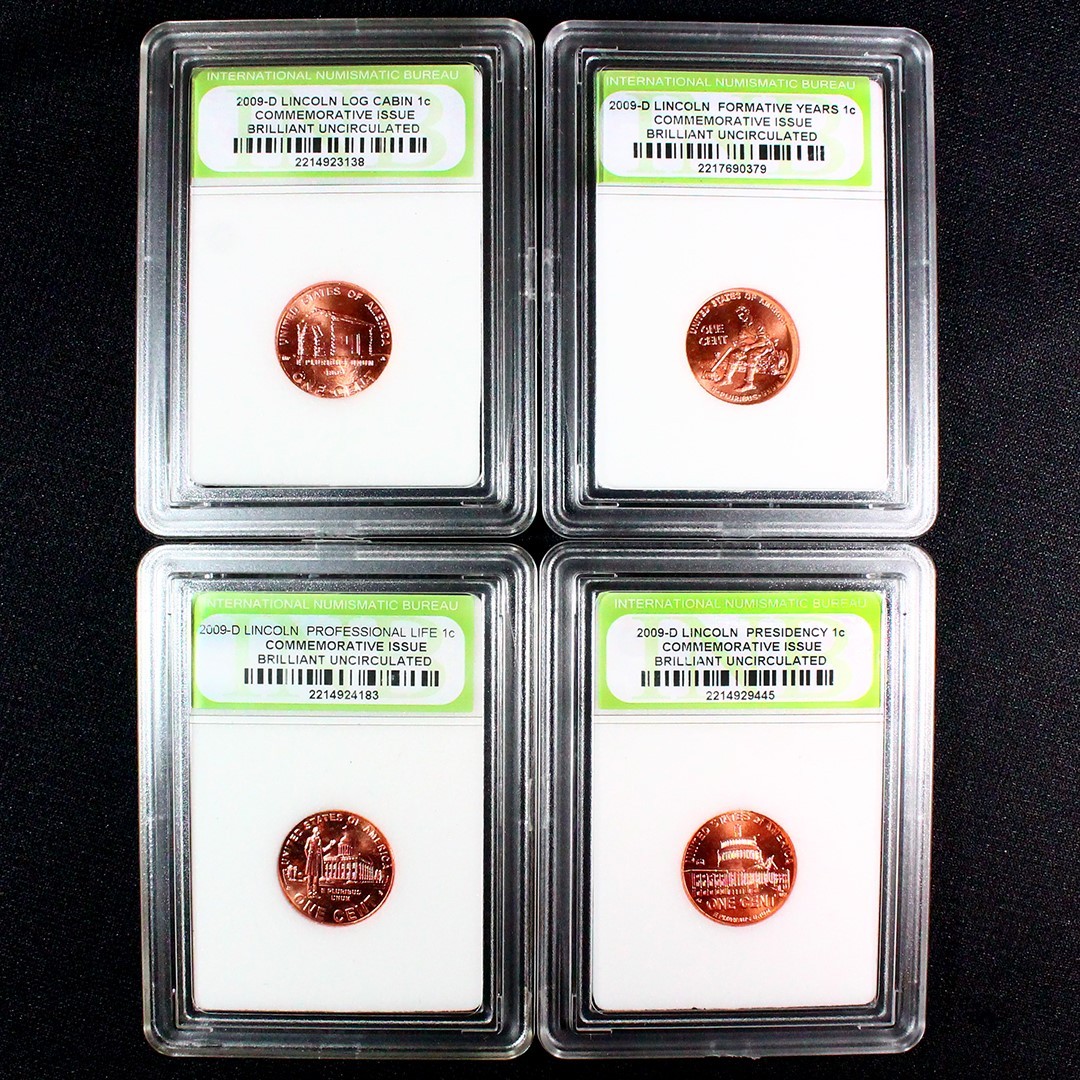 Slabbed 2009 Bicentennial Lincoln Penny Set - All four coins included