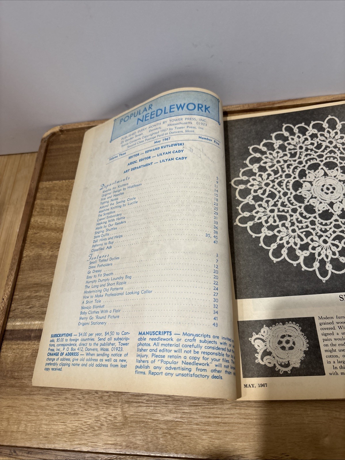 Vtg Popular Needlework May 1967 Paper Sewing Patterns Crafts Booklet Quilting