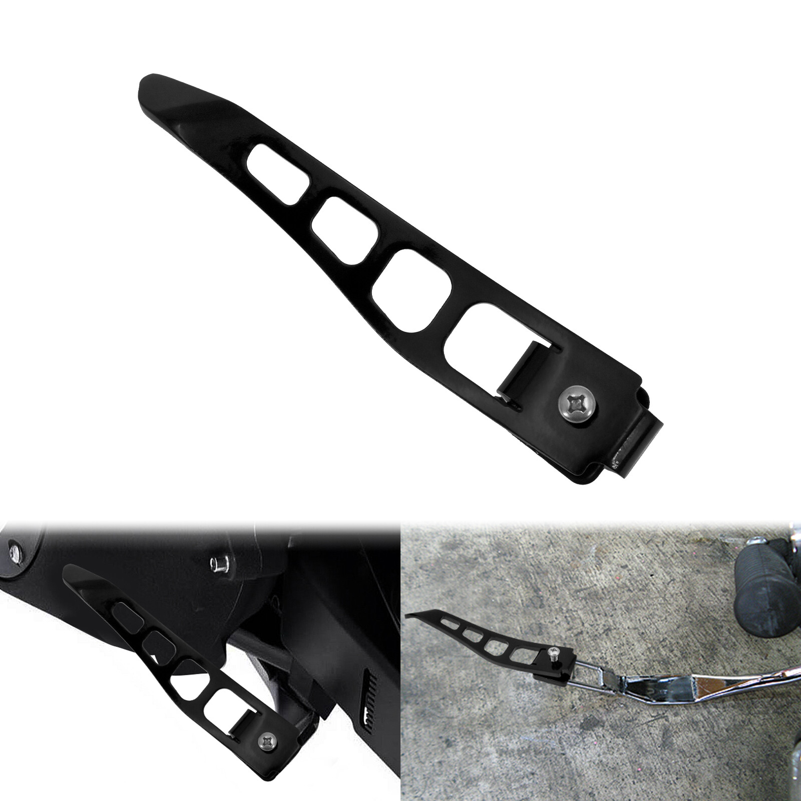 Black Stand Kickstand Extension Fit For Harley 1993-2017 Dyna Fat Bob Low Rider