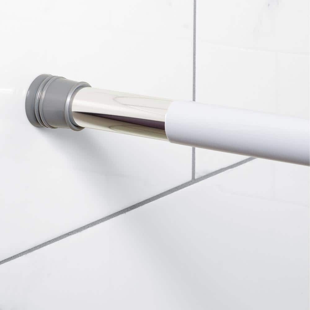 Adjustable 36-60 inch PVC Shower Rod Cover - White