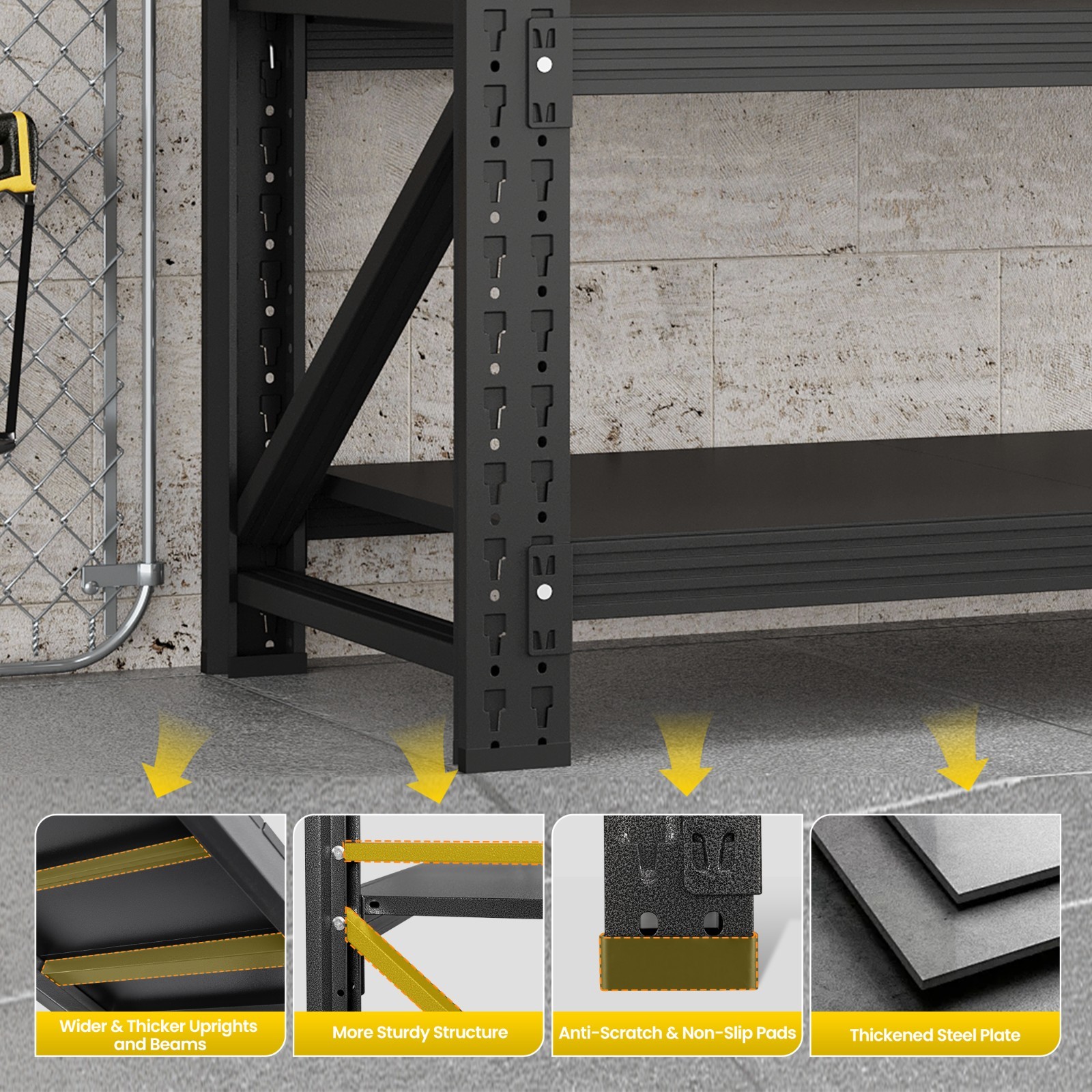 Heavy Duty 79" Garage Shelving Unit, 7000 lb Capacity Steel Rack for Warehouse S