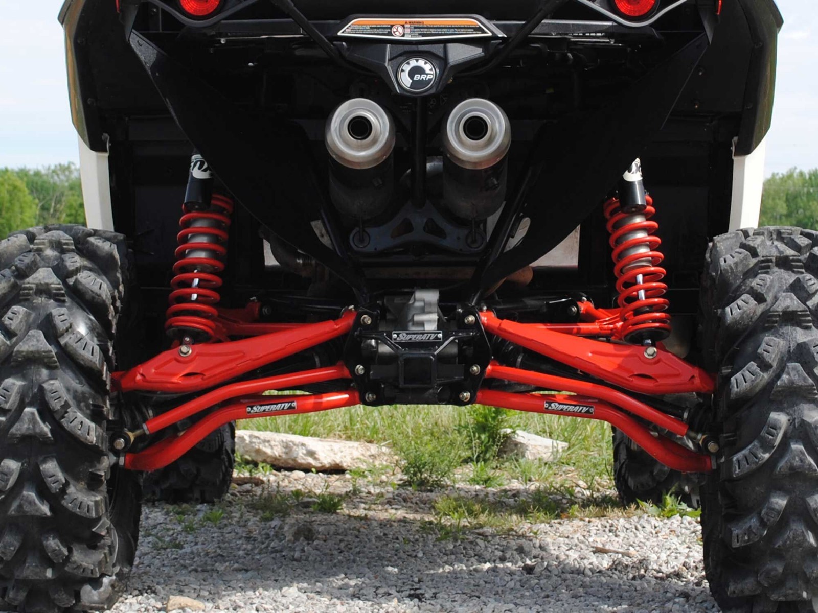 SuperATV 2'' Rear Receiver Tow Hitch for Can-Am Maverick (Black) - SEE FITMENT