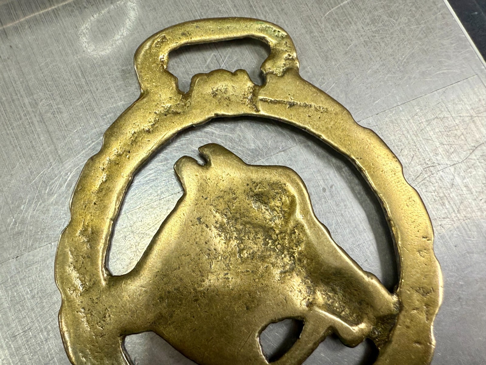 Horse Head with Blinkers Openwork Bridle Harness Saddle Medallion