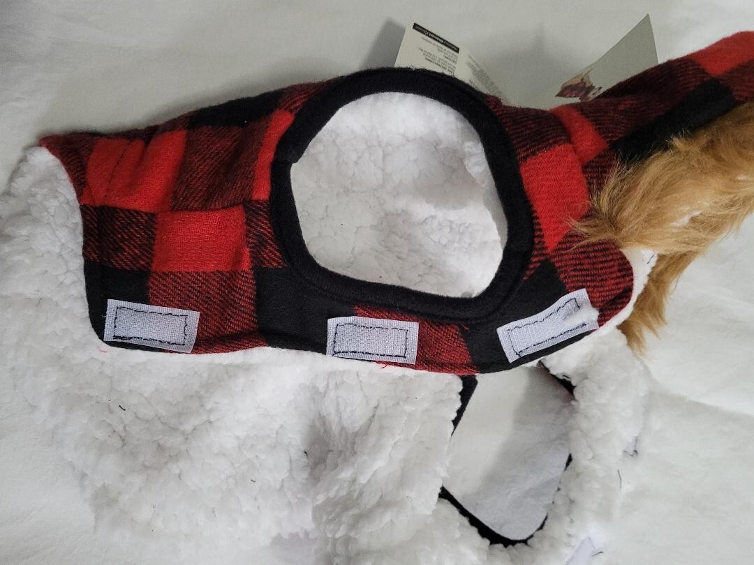 Pet Dog / Cat Jacket Vibrant Life Red & Black Plaid Size X-Small 5 lbs to 10 lbs