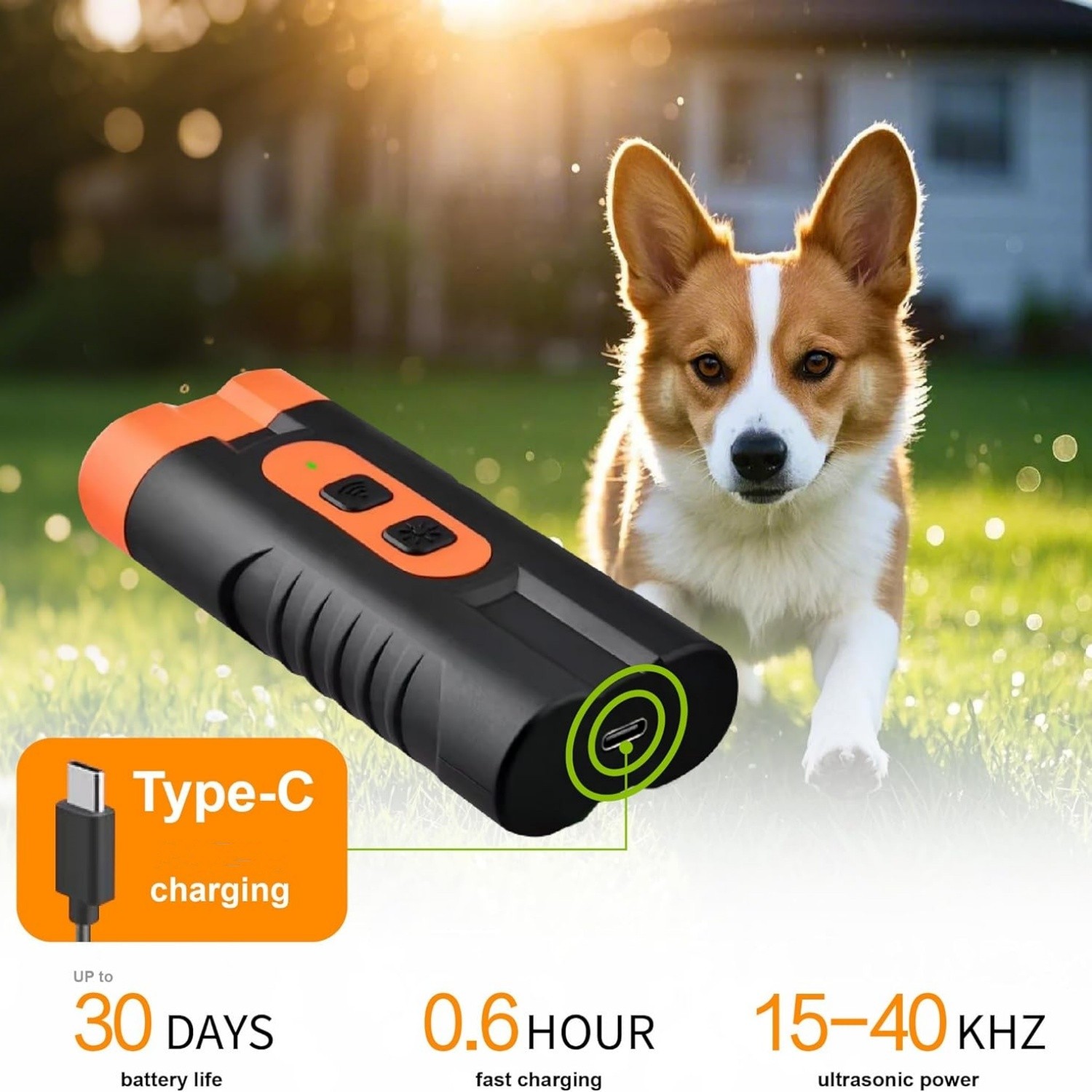 2pcs Portable Ultrasonic Dog Repeller Stop Barking Anti Bark Device Rechargeable