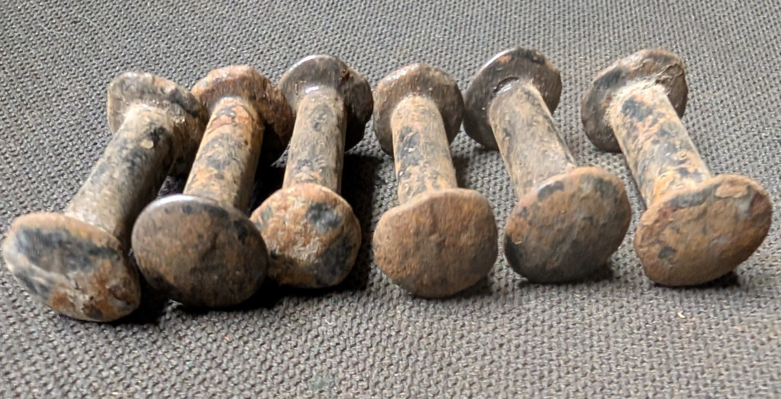 Lot Of 6 Original U.S. Army,Cavalry Black Japanned Iron Horse Halter Bolts