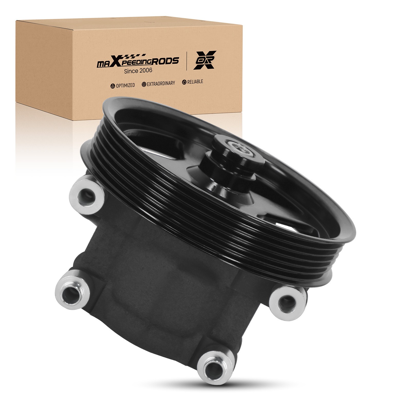 Power Steering Pump w/ Pulley For Ford F-150 2004 F-150 V8 4.6L 5.4L 2005-2008