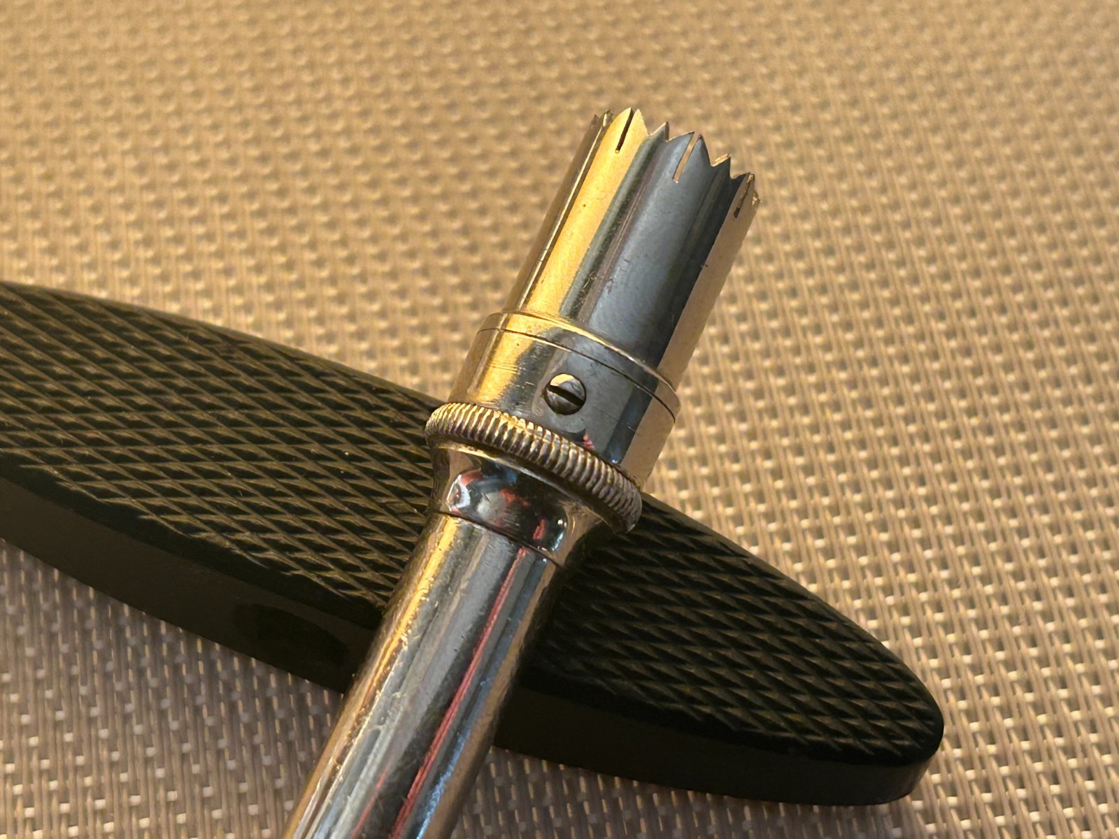 Antique Surgical Trepanation Tool / Germany ? / 19th century / Wood Ebony Handle